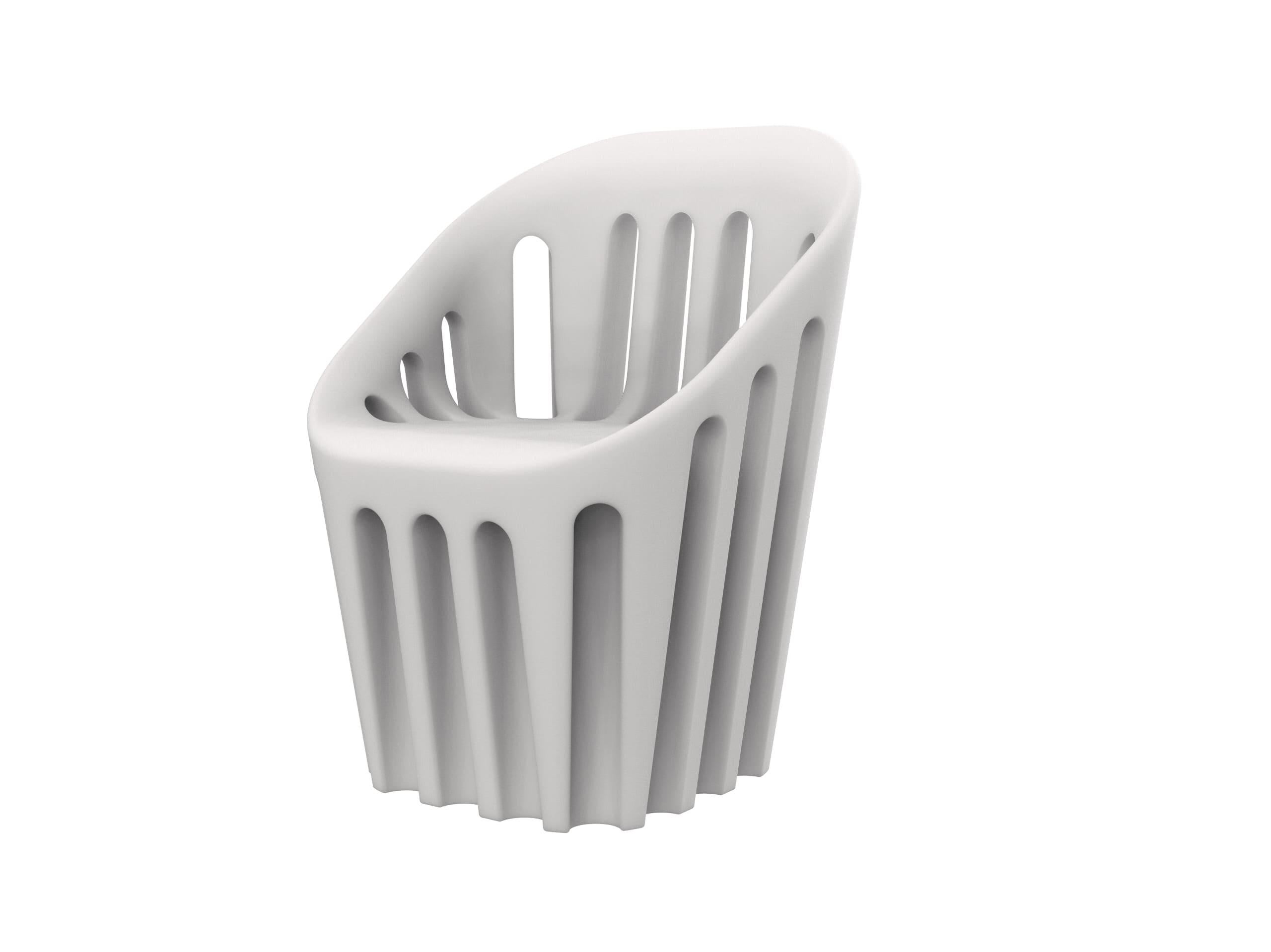 Milky White Coliseum Chair by Alvaro Uribe For Sale 4