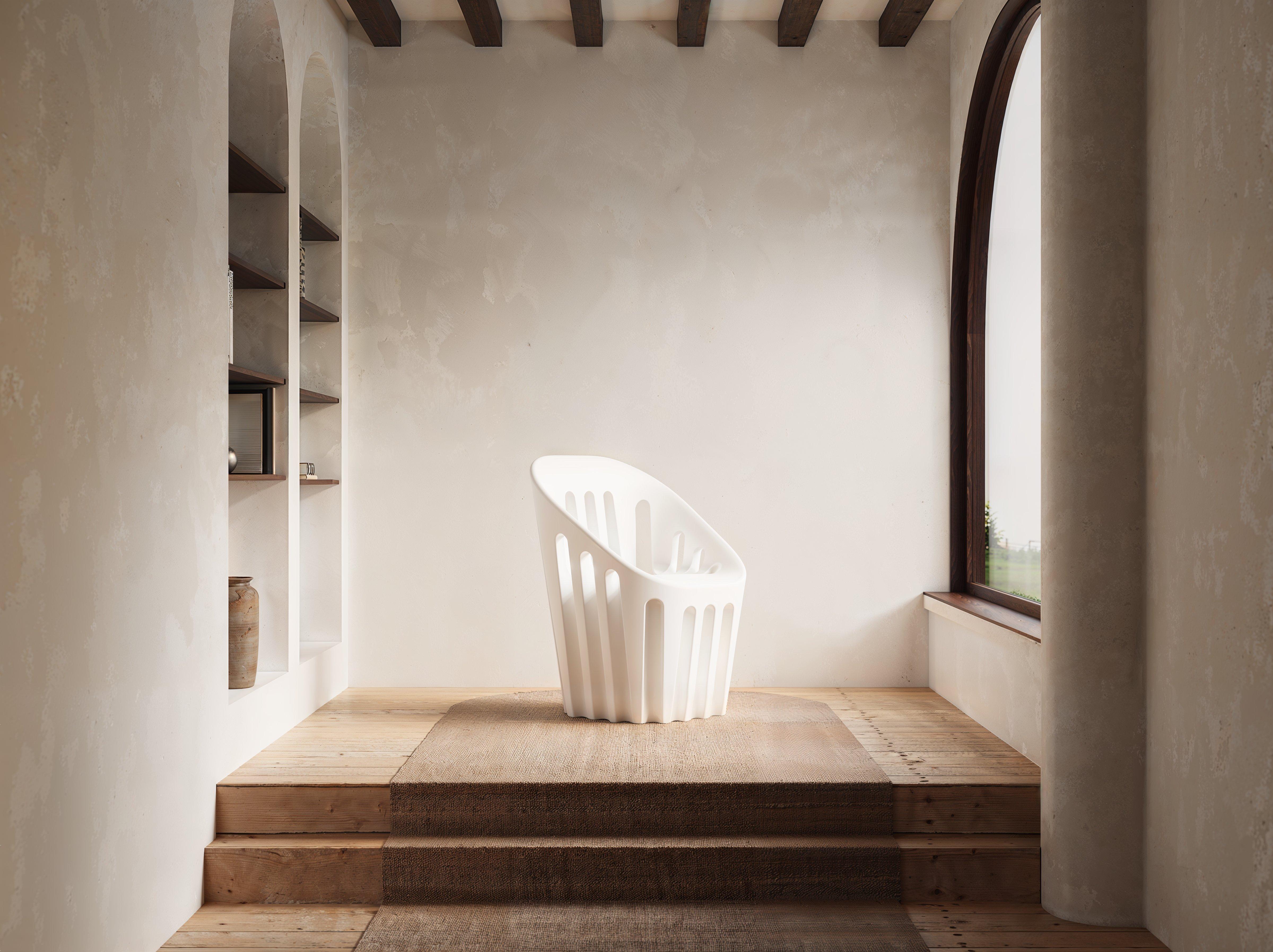 Other Milky White Coliseum Chair by Alvaro Uribe For Sale