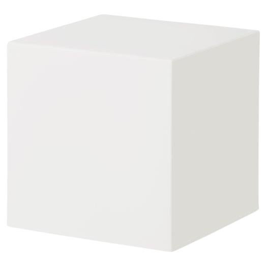 Milky White Cubo Pouf Stool by SLIDE Studio For Sale