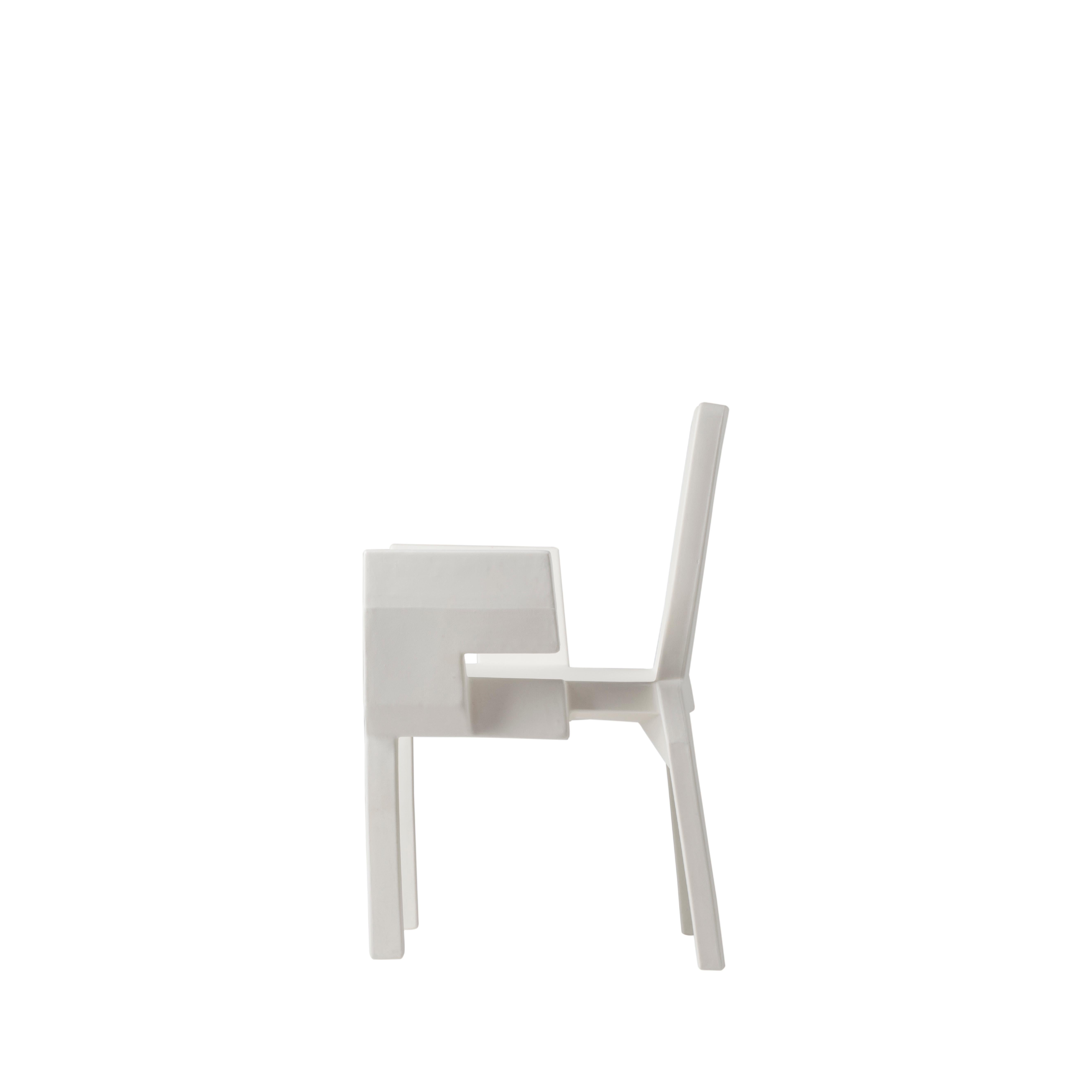 Milky White Doublix Chair by Stirum Design In New Condition For Sale In Geneve, CH