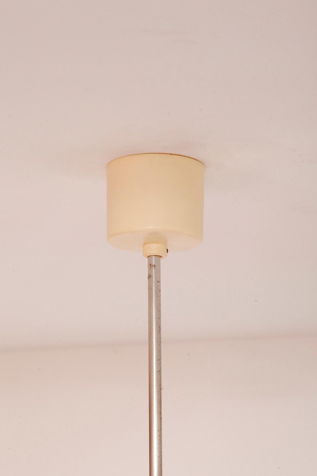 Milky white glass three-light square ceiling lamp 