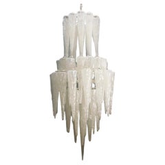 Milky White Icicle Murano Chandelier