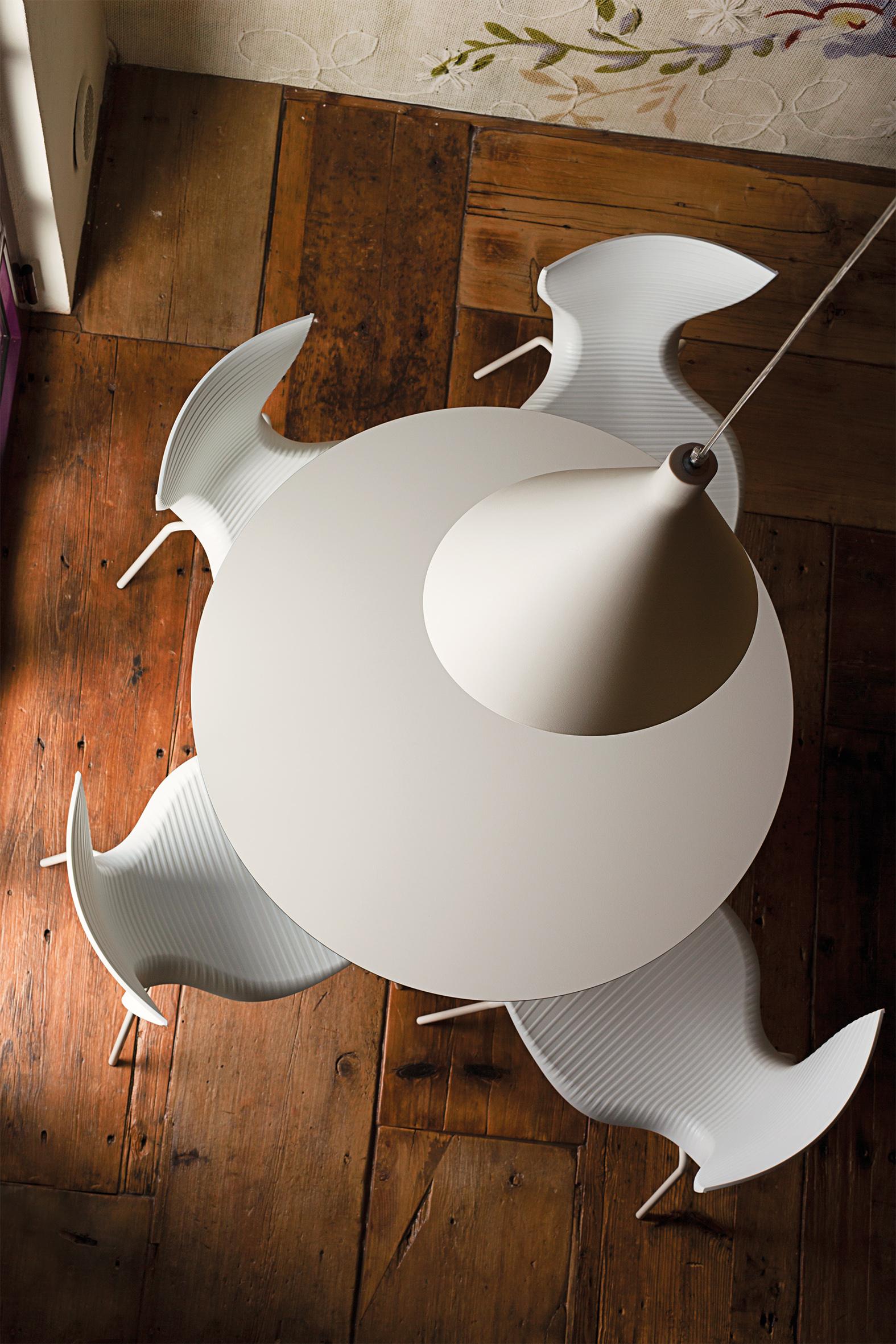 Post-Modern Milky White Juxt Hanging Lamp by Karim Rashid For Sale
