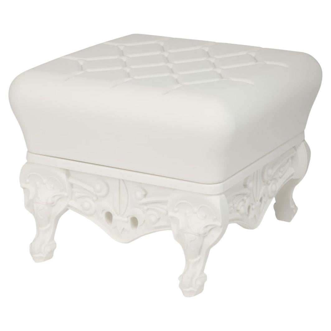 Pouf Prince d'amour blanc laiteux de Moro, Pigatti