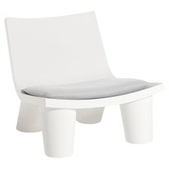 Milky White Low Lita Chair With Cushion by OTTO Studio