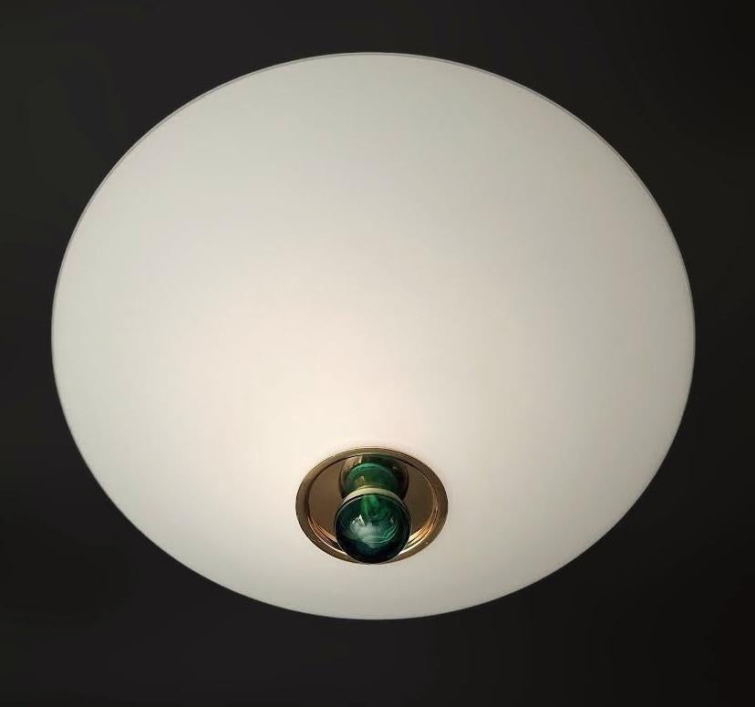 italien Monture affleurante Murano blanc laiteux en vente