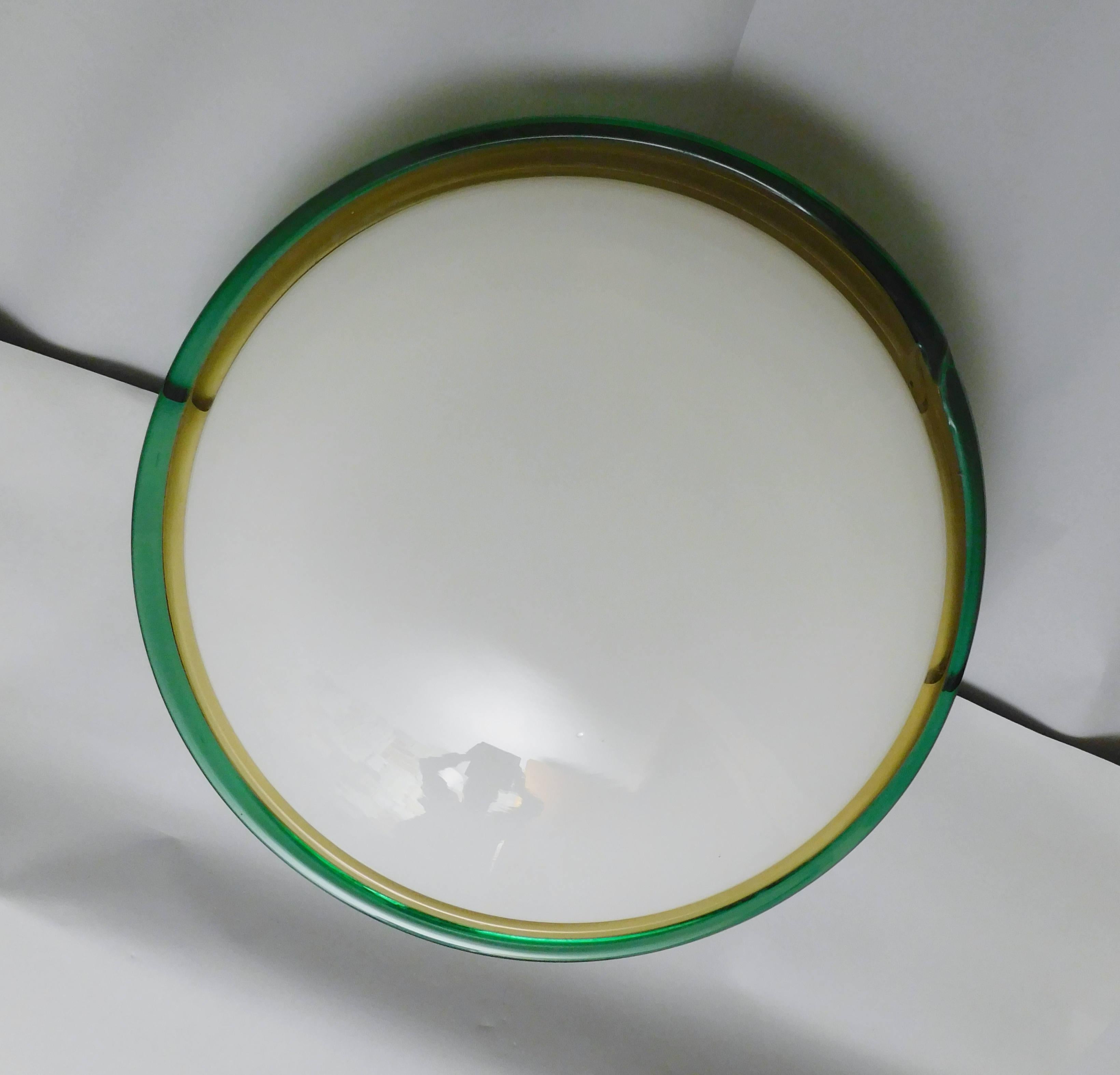 italien Monture affleurante Murano blanc laiteux en vente