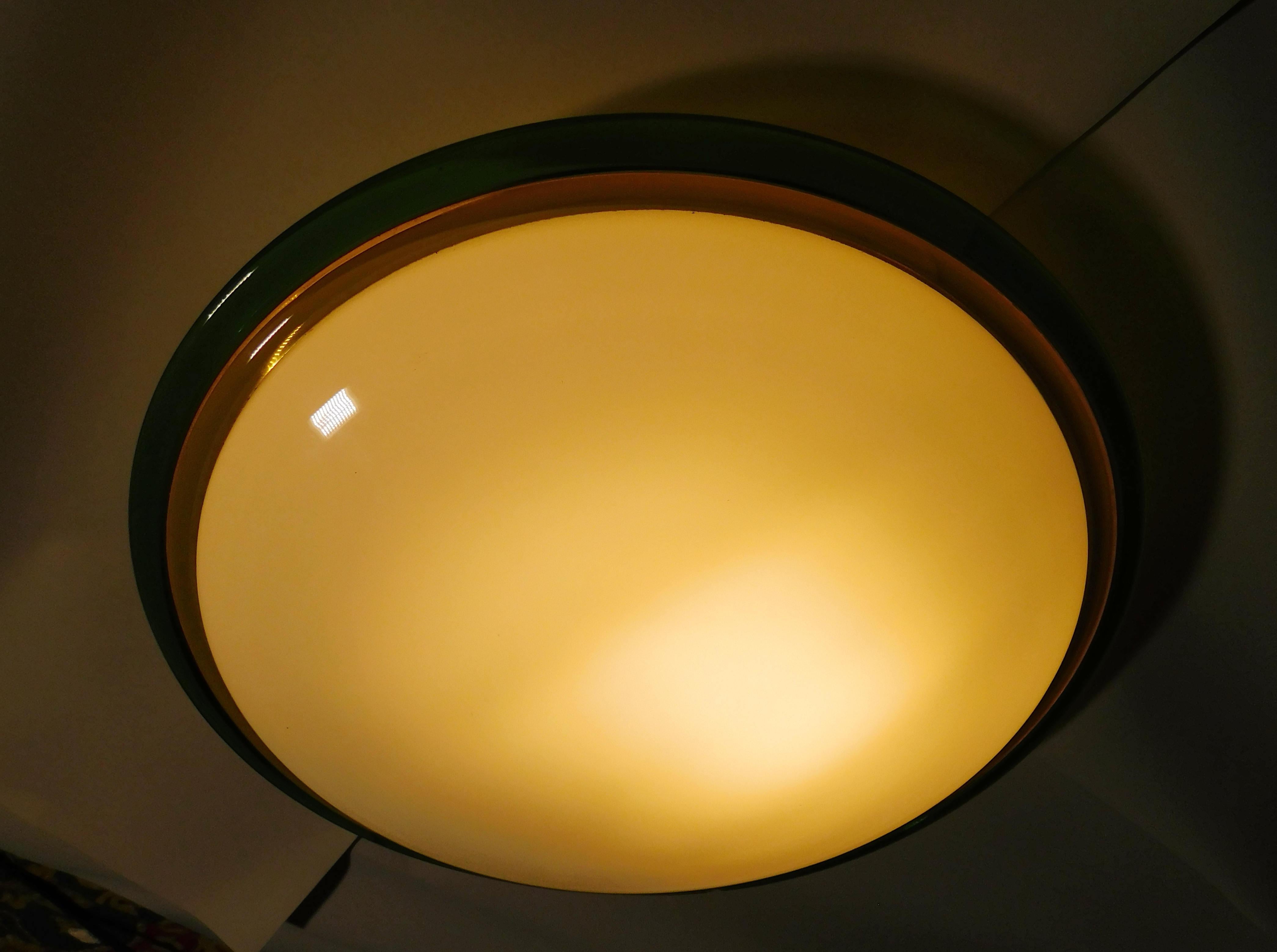 Monture affleurante Murano blanc laiteux Bon état - En vente à Los Angeles, CA