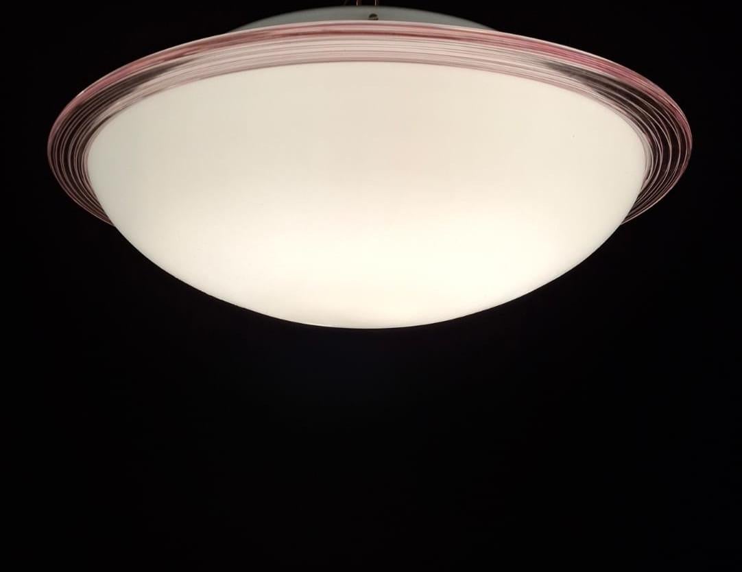 20ième siècle Milky White Murano Flush Mount / Sconce, 2 Available en vente