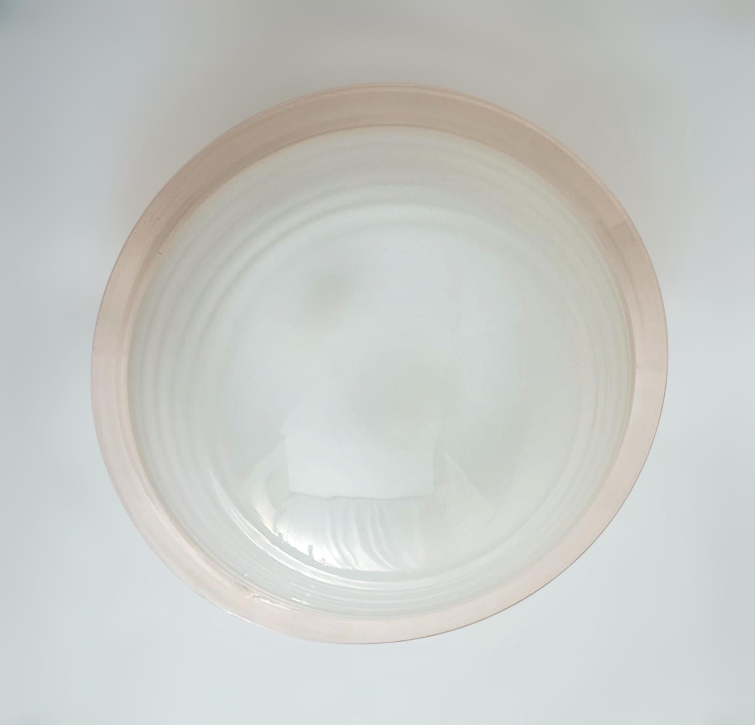 Mid-Century Modern Milky White Murano Flush Mount / Sconce For Sale