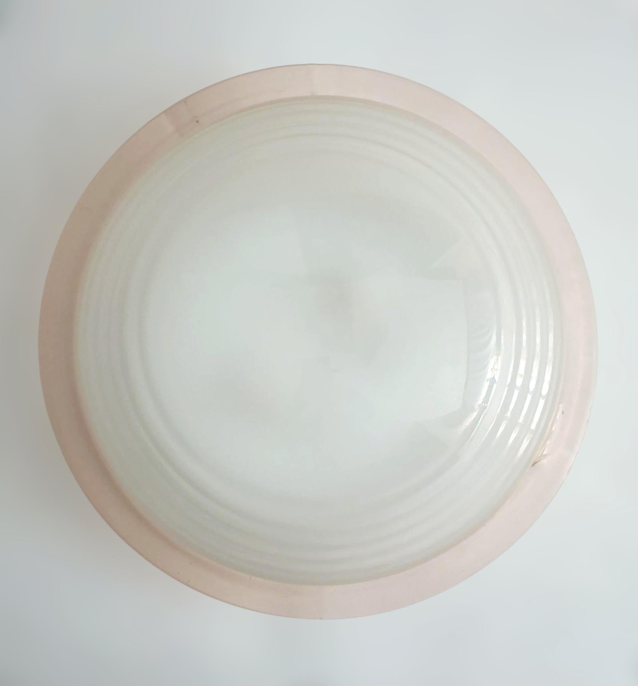 Italian Milky White Murano Flush Mount / Sconce For Sale