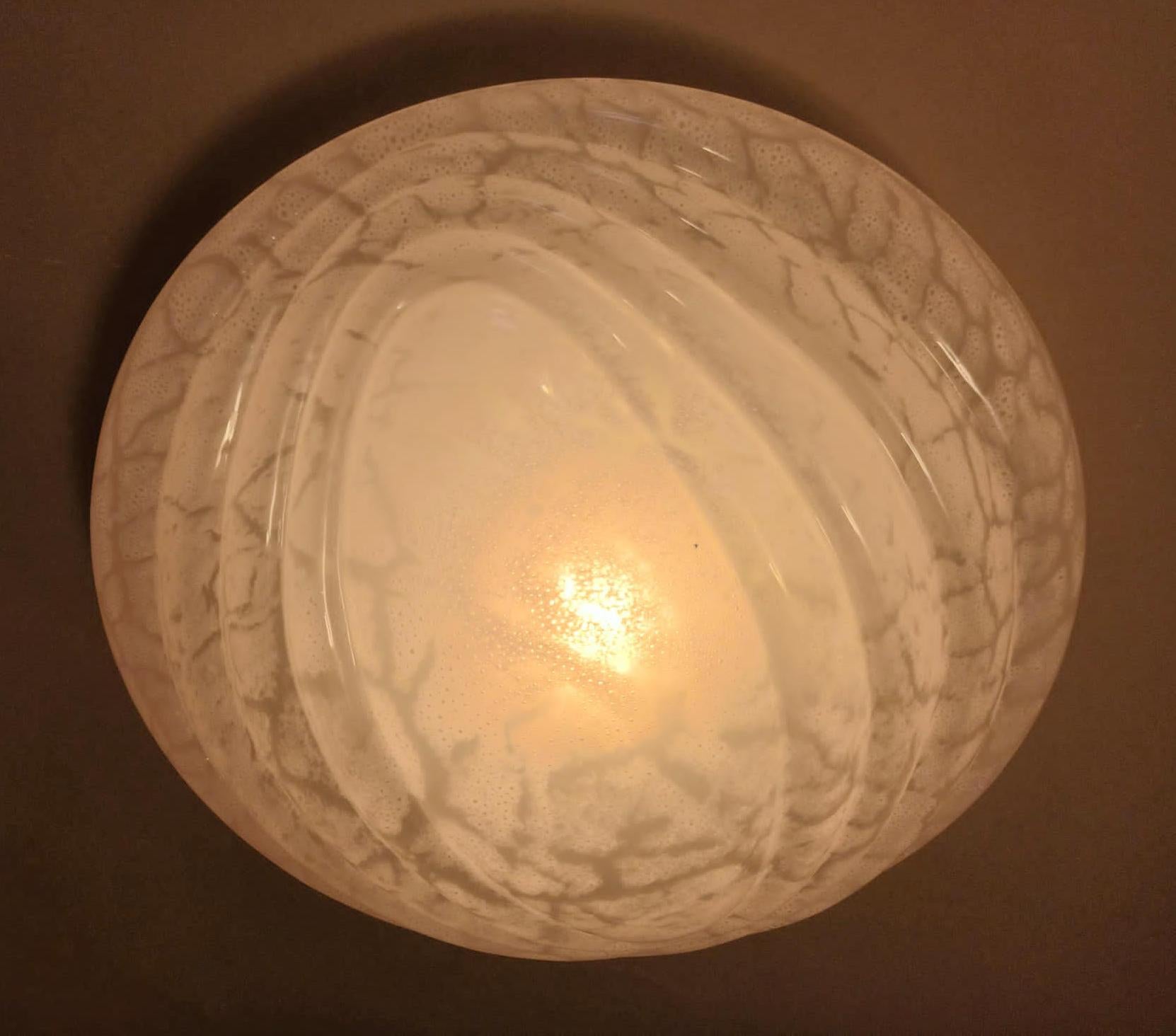 Milky White Murano Flush Mount / Sconce In Good Condition For Sale In Los Angeles, CA