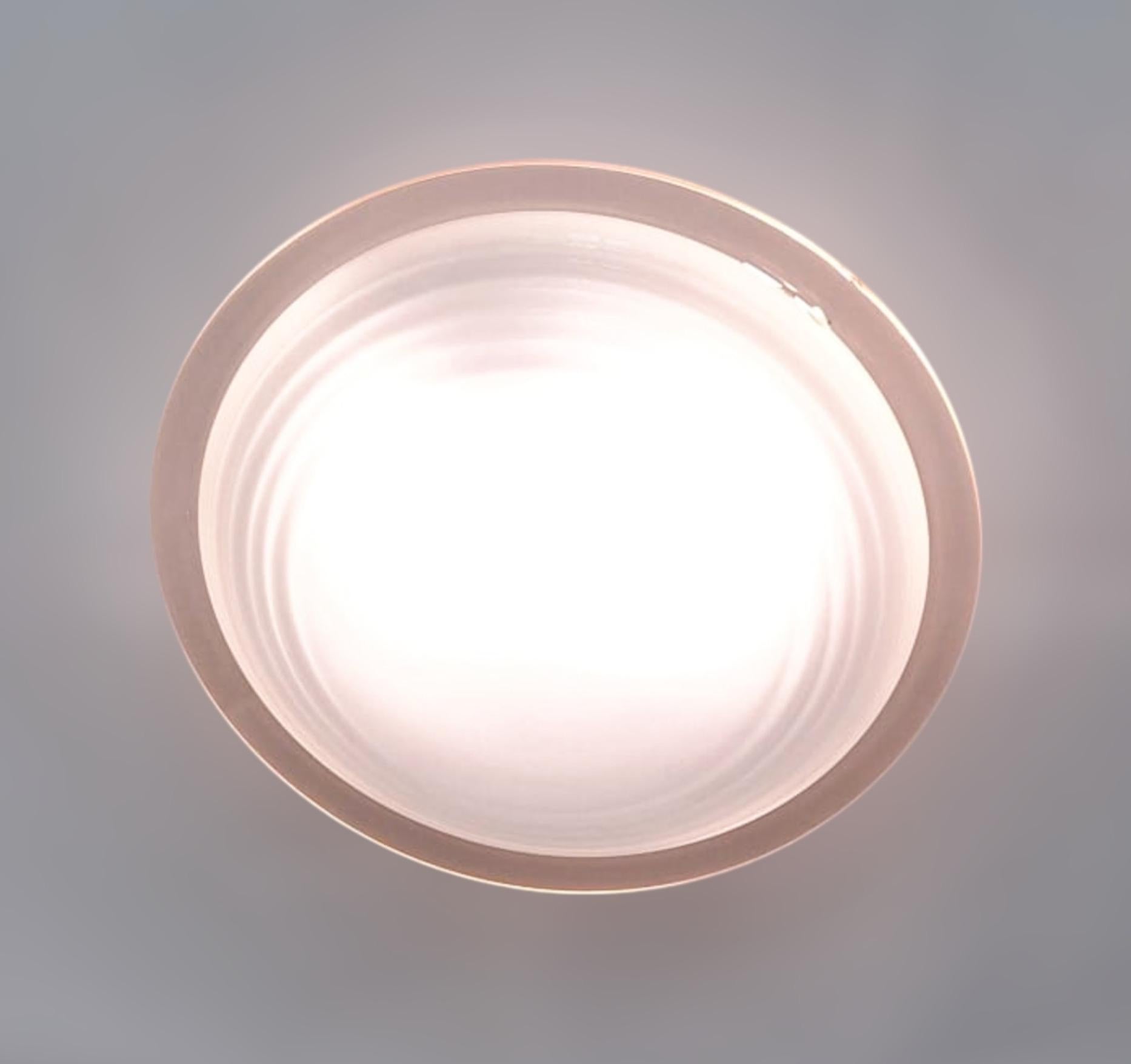 Milky White Murano Flush Mount / Sconce In Good Condition For Sale In Los Angeles, CA