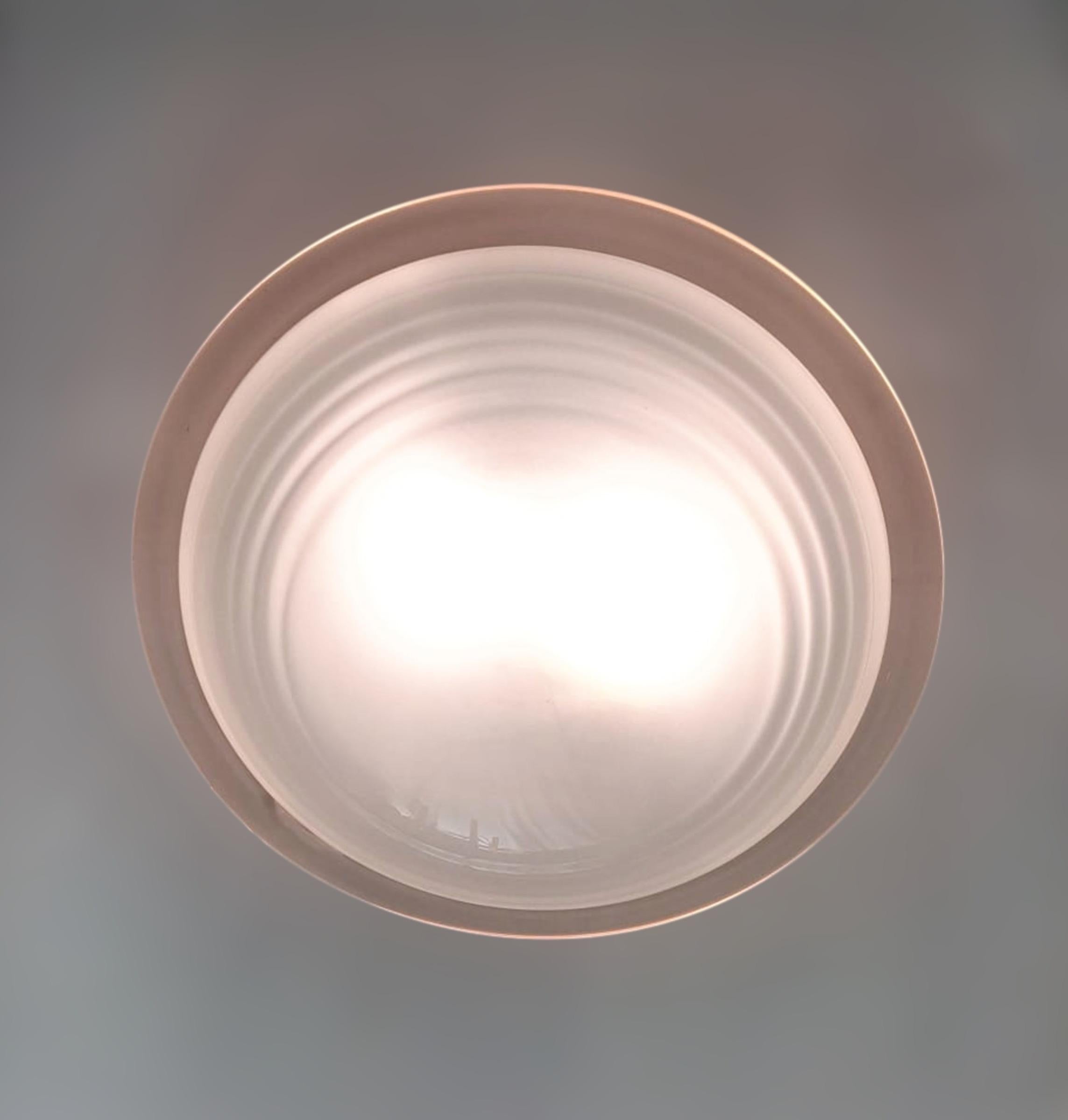 20th Century Milky White Murano Flush Mount / Sconce For Sale