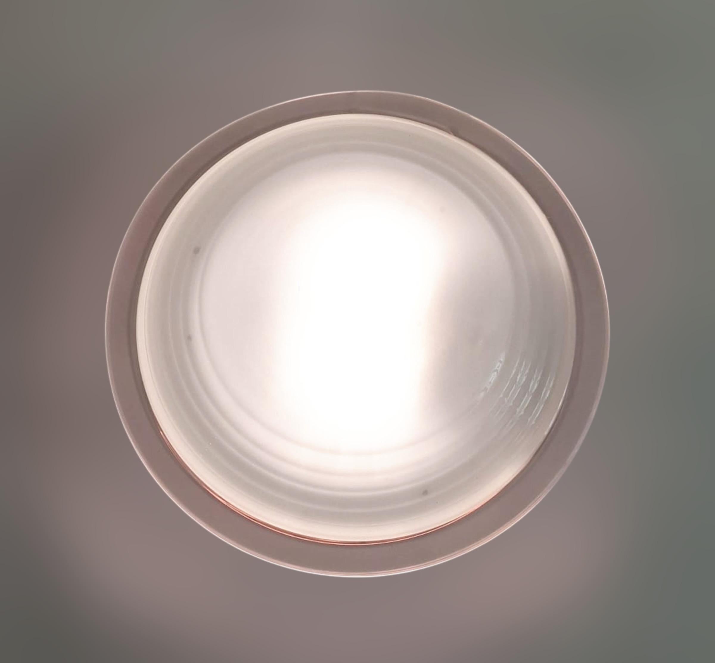 Verre brun Blanc laiteux Murano Flush Mount / Sconce en vente