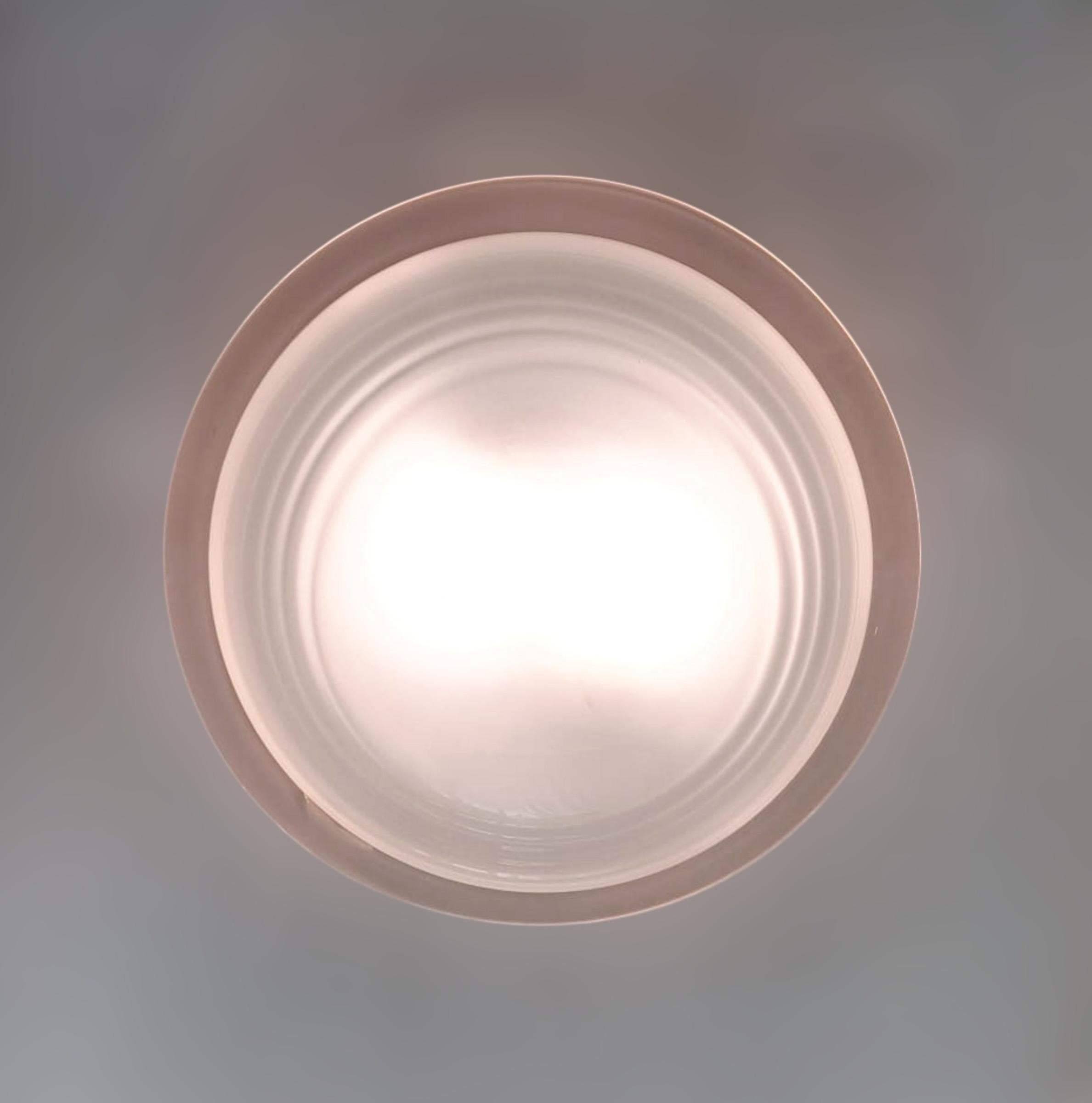 Blown Glass Milky White Murano Flush Mount / Sconce For Sale