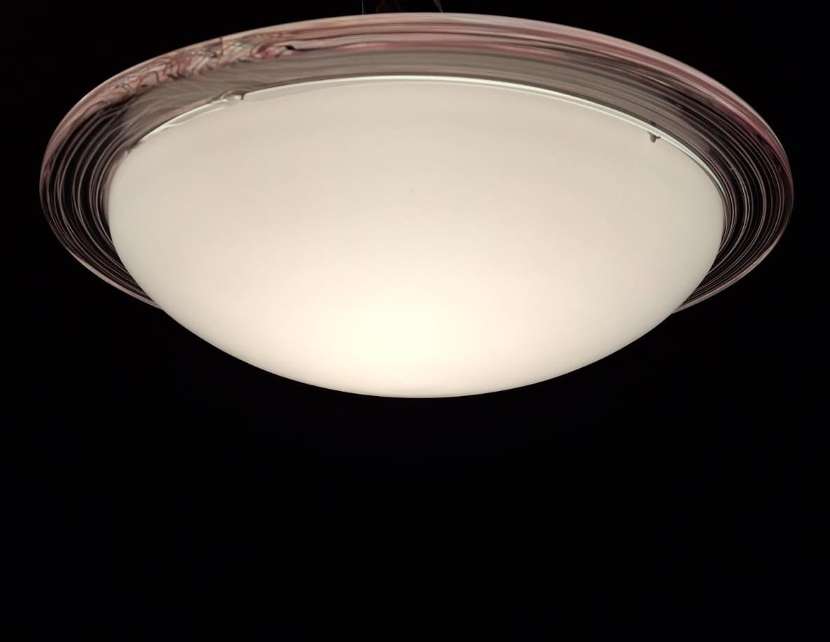 Blanc laiteux Murano Flush Mount / Sconce en vente 1