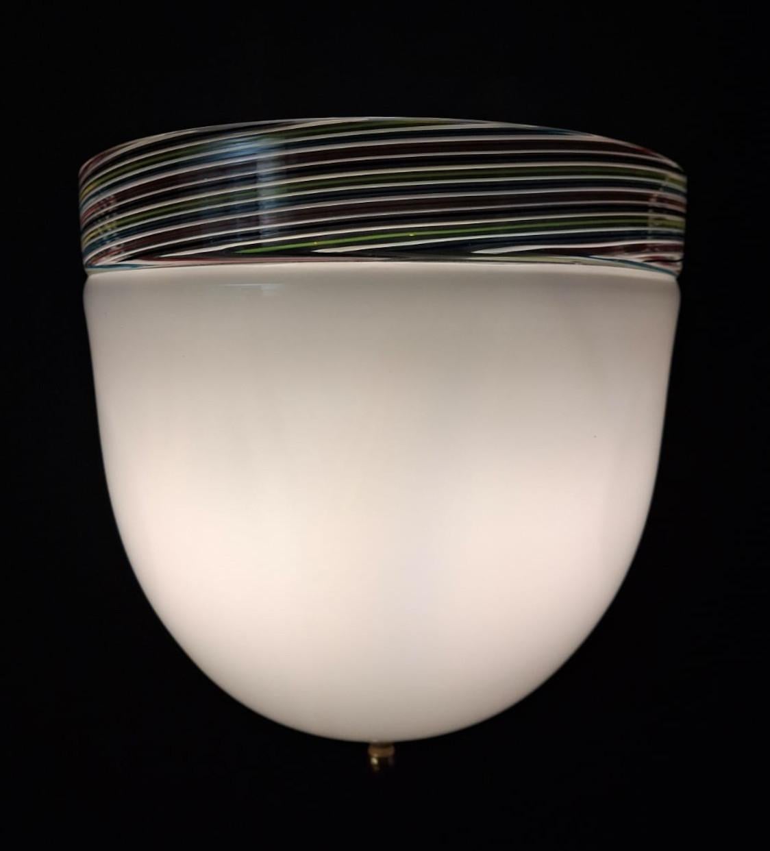 Lámpara de Murano Blanco Lechoso, 3 Disponibles Moderno de mediados de siglo en venta