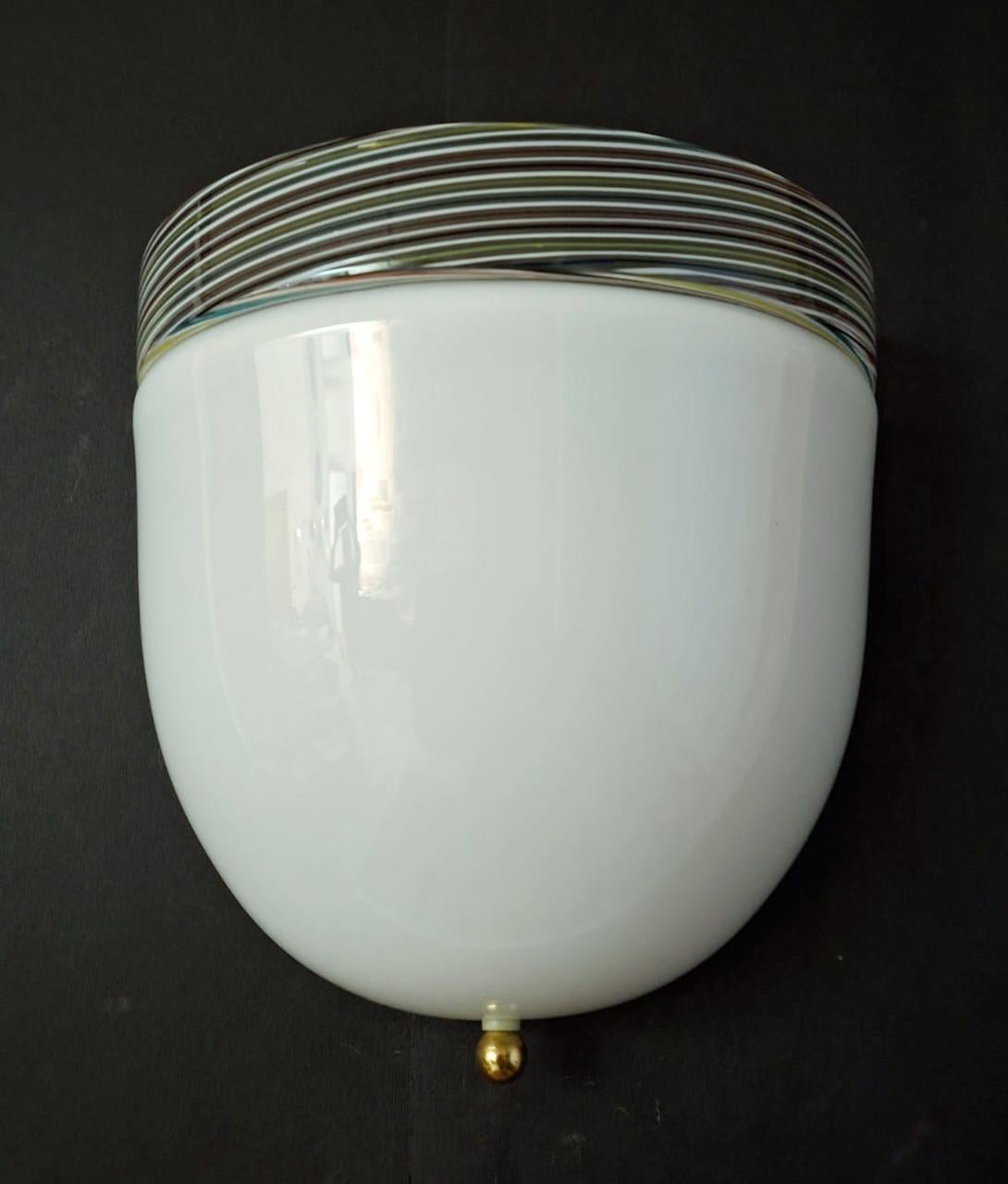 Lámpara de Murano Blanco Lechoso, 3 Disponibles Italiano en venta