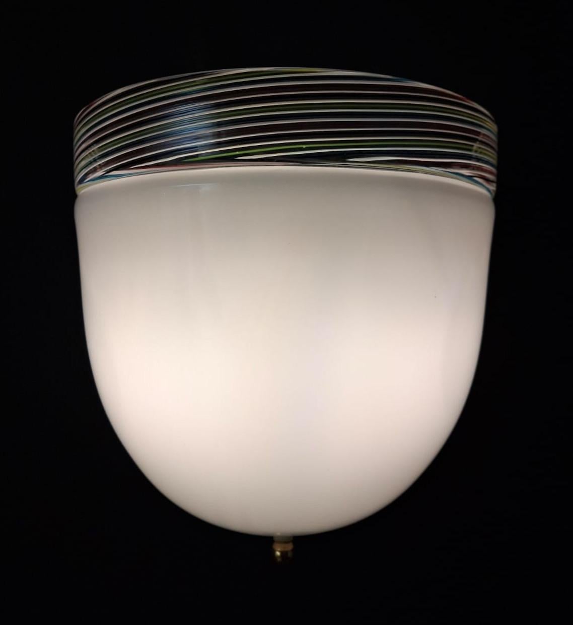 Lámpara de Murano Blanco Lechoso, 3 Disponibles en Bueno estado para la venta en Los Angeles, CA