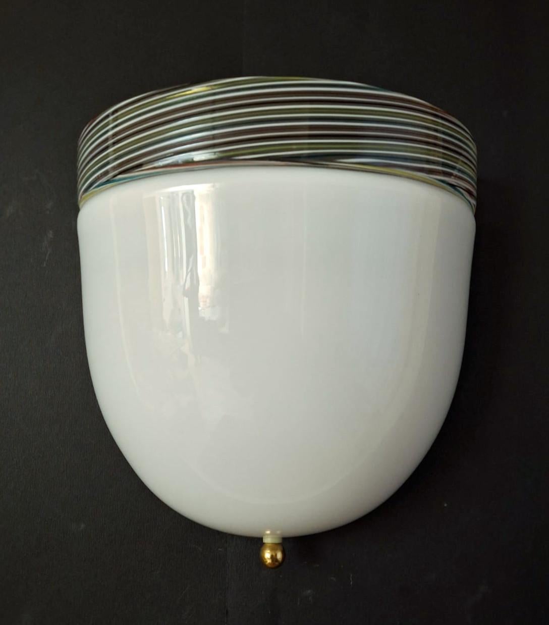 Lámpara de Murano Blanco Lechoso, 3 Disponibles siglo XX en venta