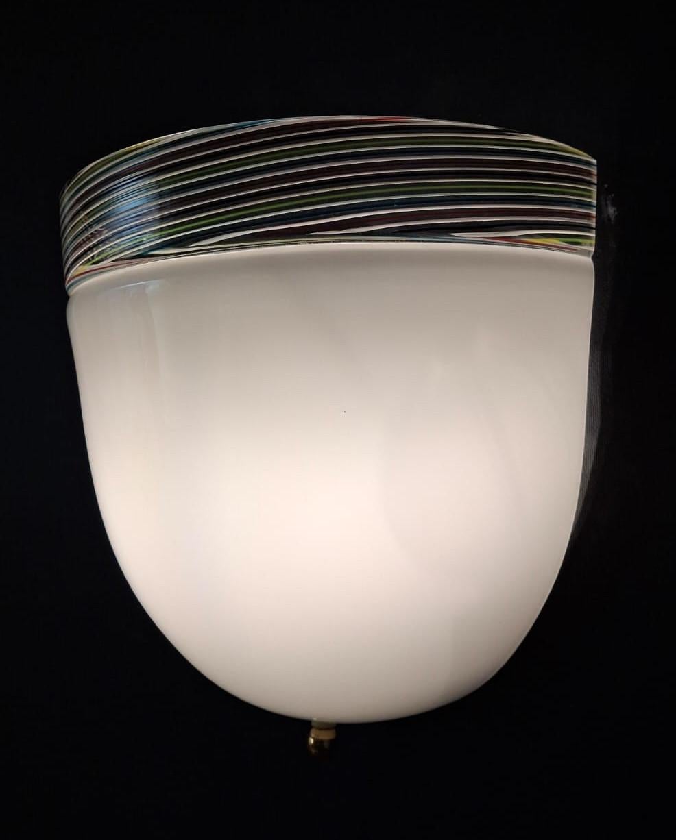 Lámpara de Murano Blanco Lechoso, 3 Disponibles en venta 1