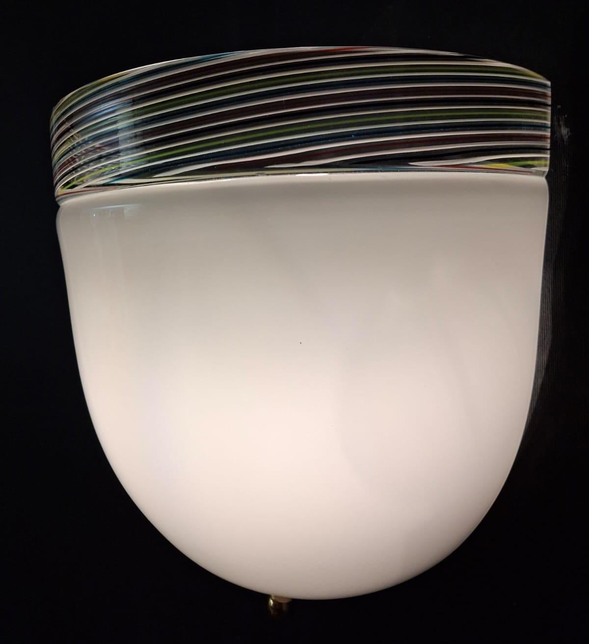 Lámpara de Murano Blanco Lechoso, 3 Disponibles en venta 2