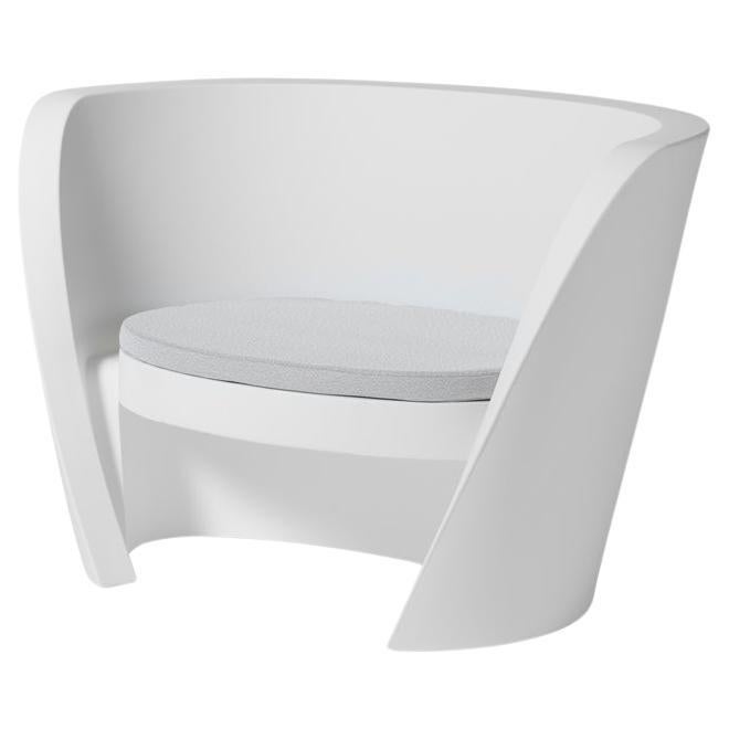 Milky White RAP Chair With Cotton White Cushion by Karim Rashid