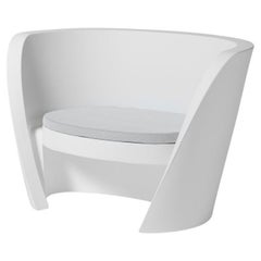 Milky White RAP Chair With Cotton White Cushion by Karim Rashid