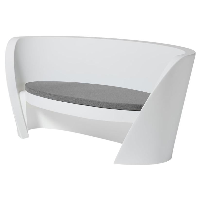 Milky White RAP Sofa With Mineral Grey Cushion by Karim Rashid