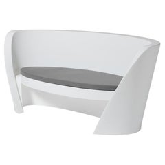 Milky White RAP Sofa With Mineral Grey Cushion by Karim Rashid