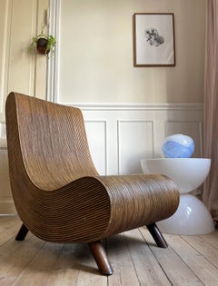 Large Holmegaard White Blue Art Glass Vase, 1980s