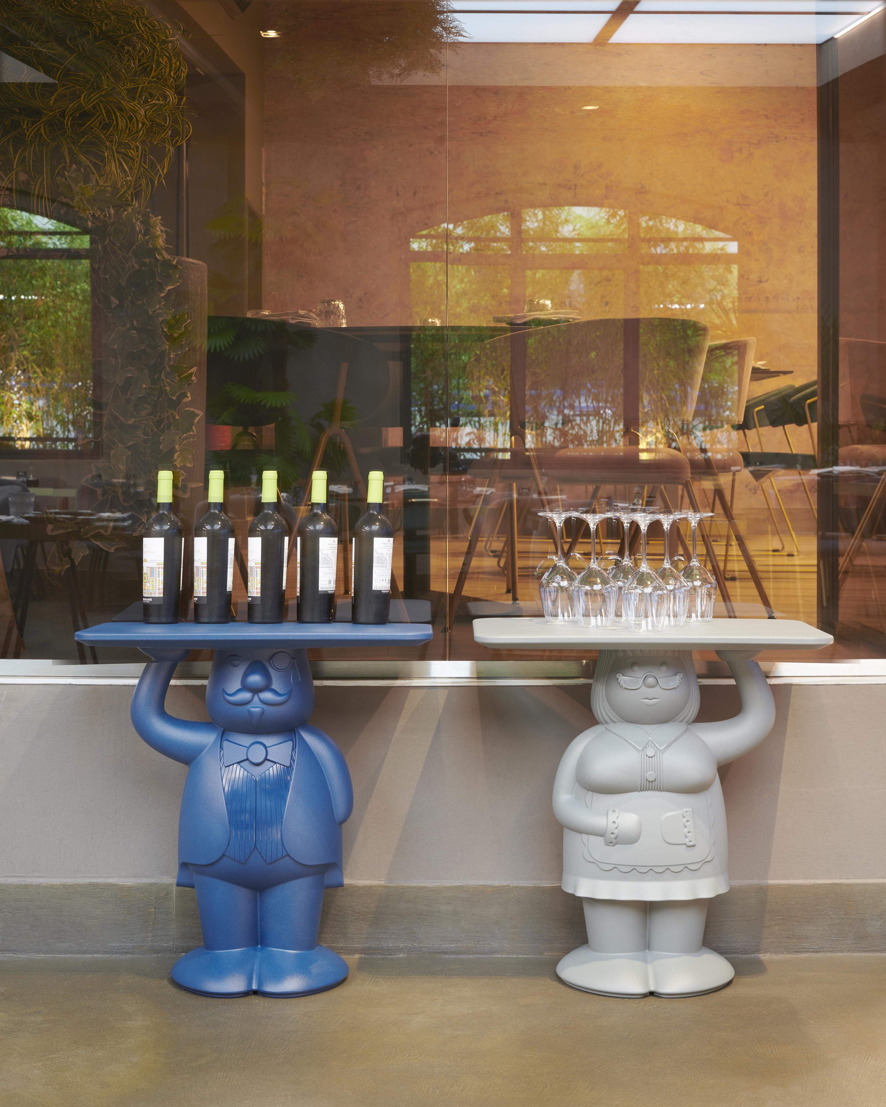 italien Table d'appoint Whiting en blanc laiteux par Favaretto&Partners en vente