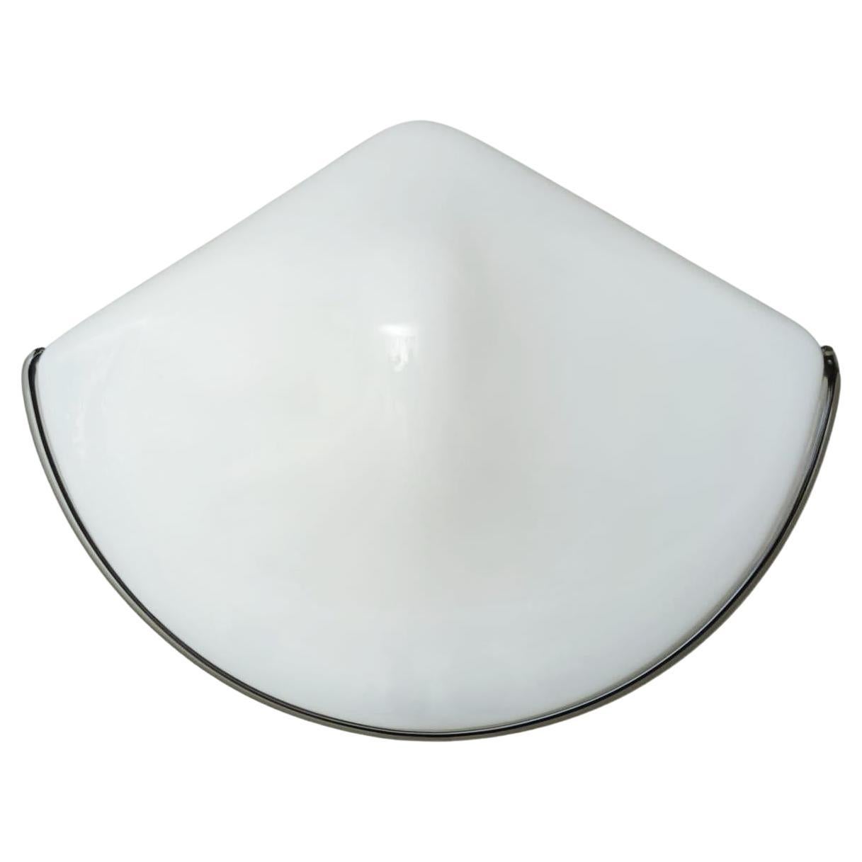 Milky White Triangular Murano Sconces, 3 Available For Sale
