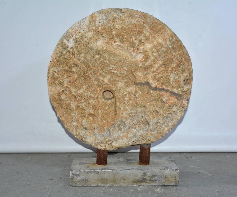 Mill Stone Mounted Sculpture 1