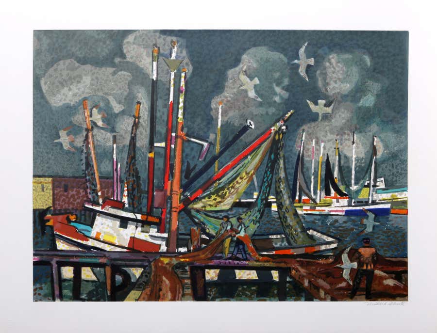 Fishermen, Modern Screenprints by Millard Owen Sheets