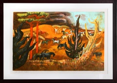 Summer Gold, American Modern Lithograph by Millard Sheets