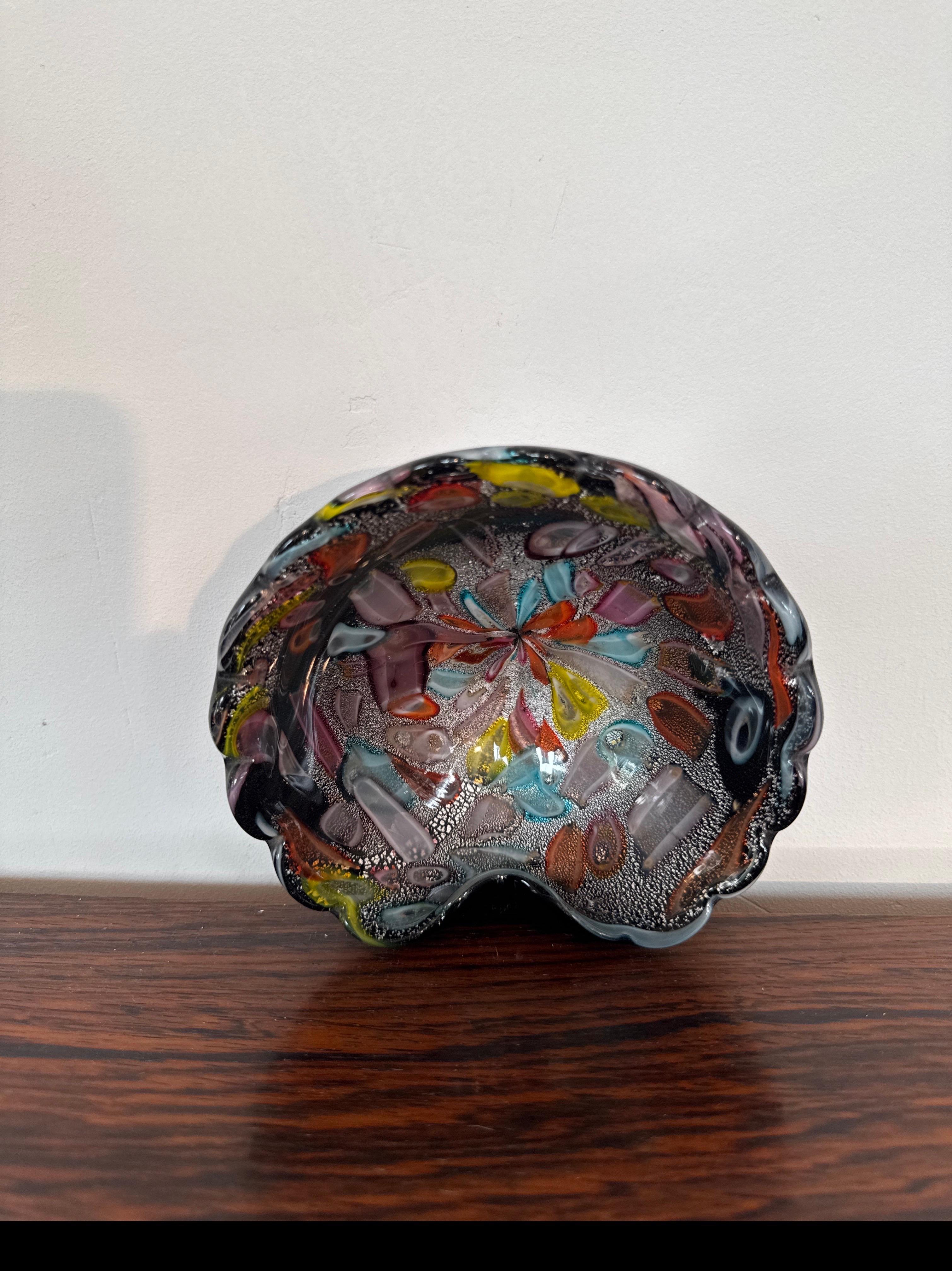Verre d'art Coupe en verre Murano Mille Fiori Dino Martens Italie, années 1960 en vente