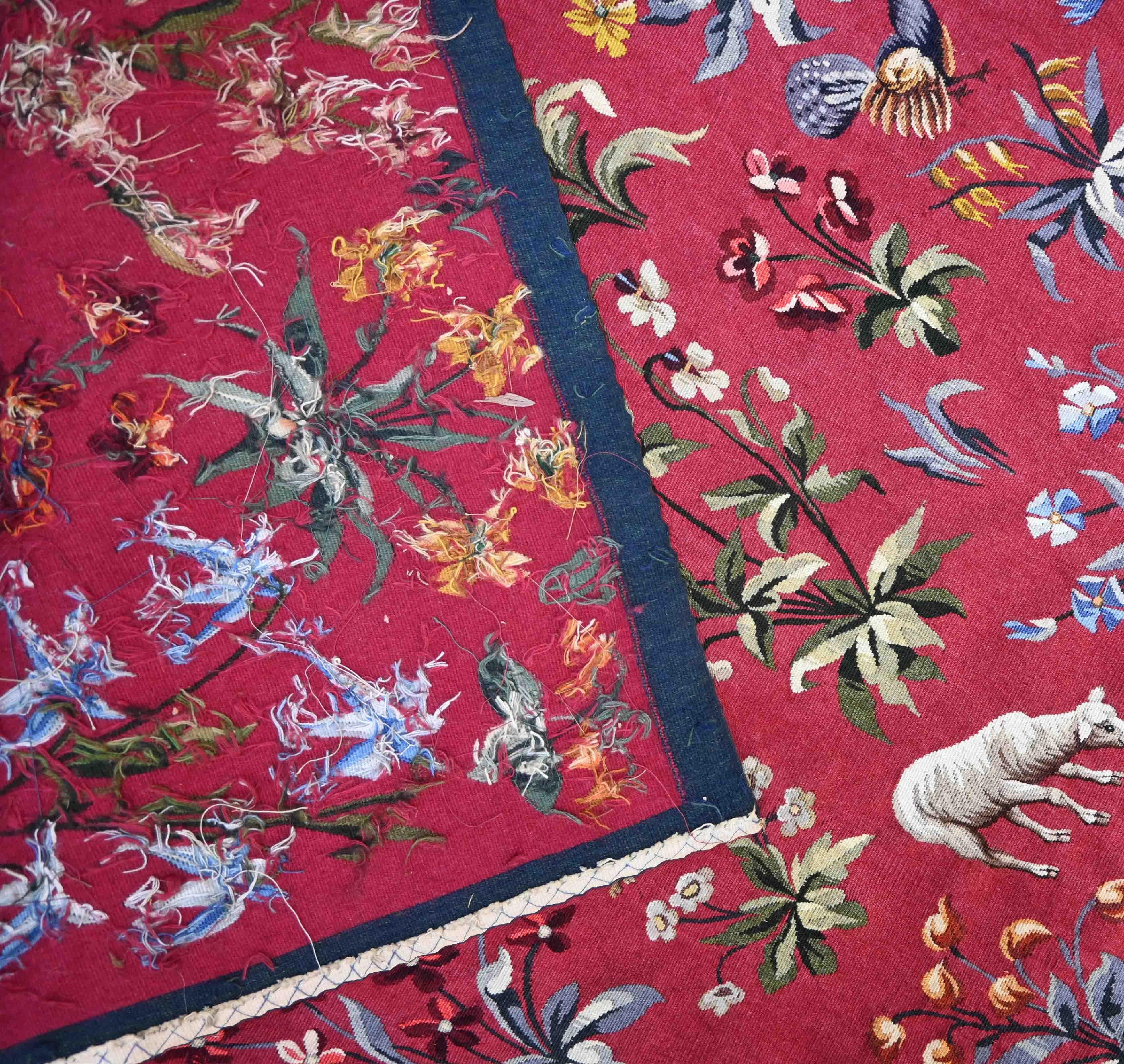 Mille-Fleurs Tapestry signed by Aubusson Manufacture – 19th Century – No. 1562 For Sale 4