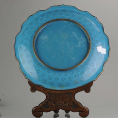 Millefiori Antique Bronze / Copper Cloisonné Dish Plate, China/Japan, 19C