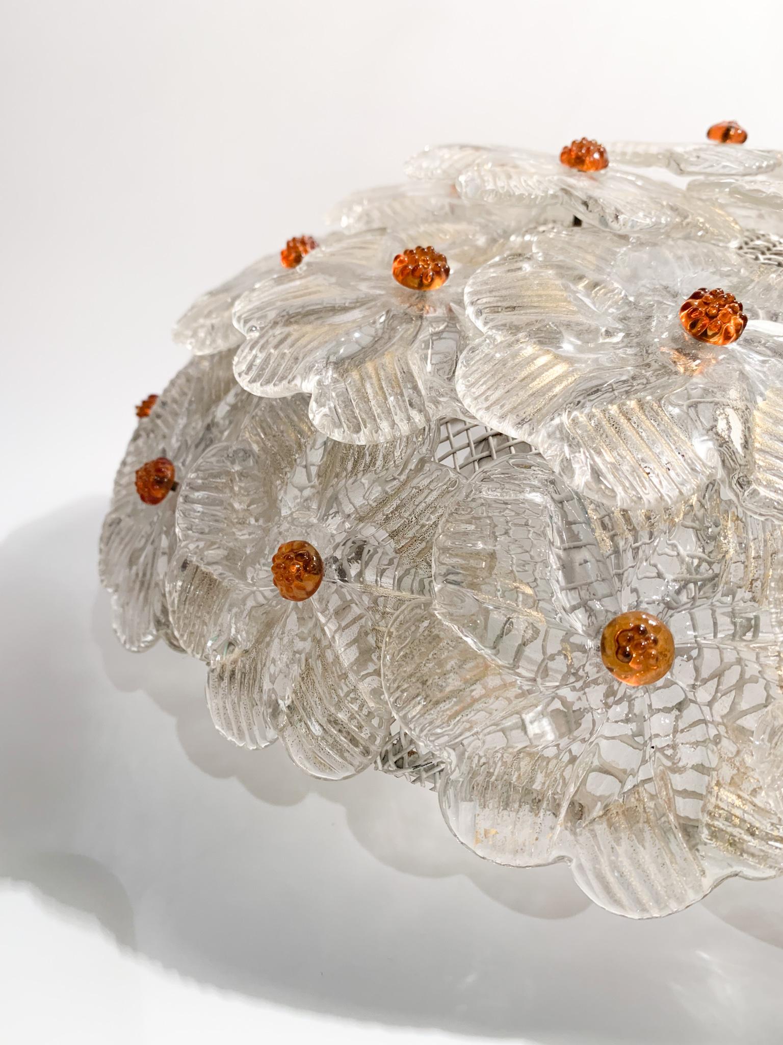 Millefiori Ceiling Light by Barovier & Toso in Murano Glass from the 1950s 5