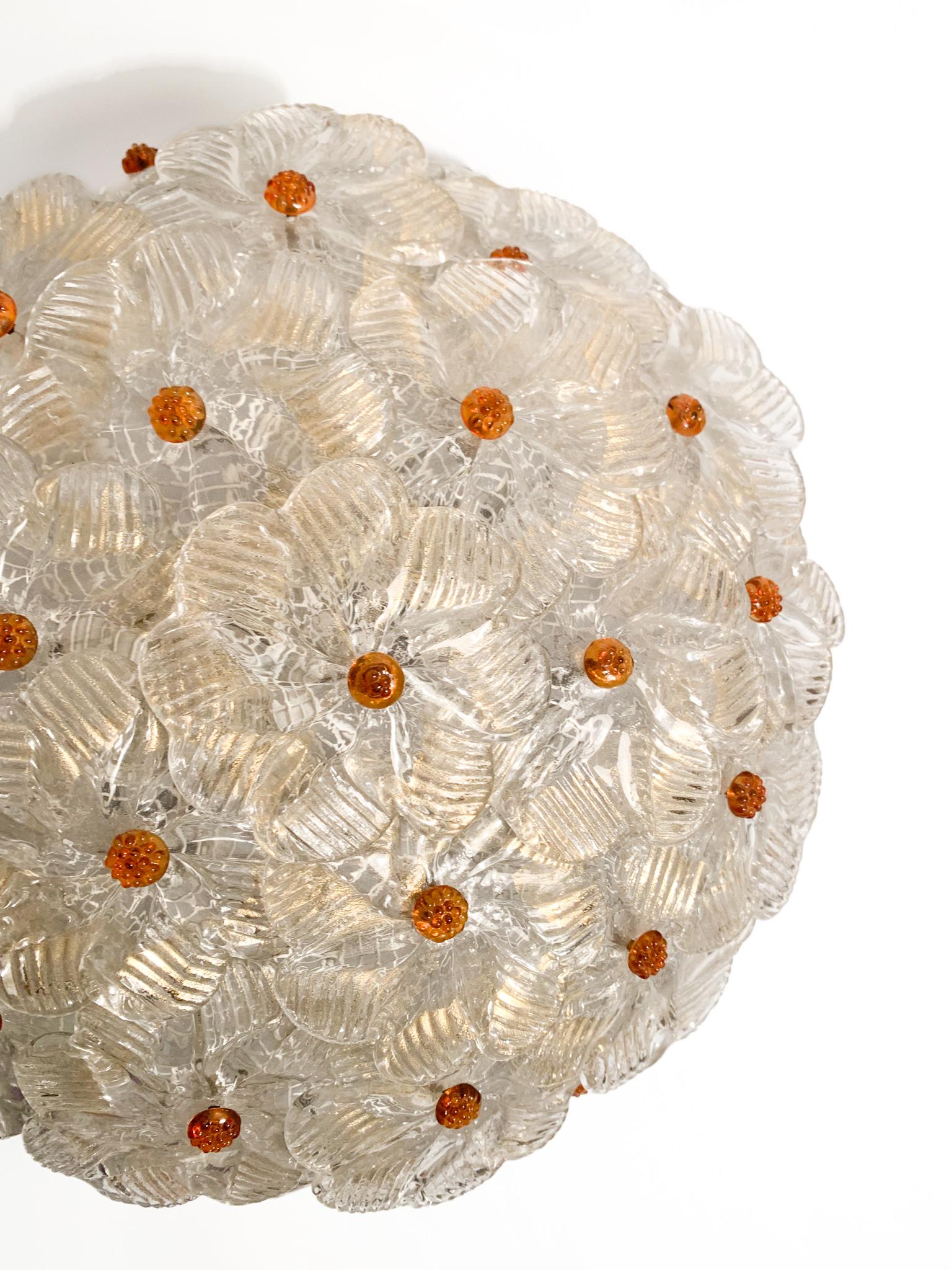 Mid-Century Modern Millefiori Ceiling Light by Barovier & Toso in Murano Glass from the 1950s