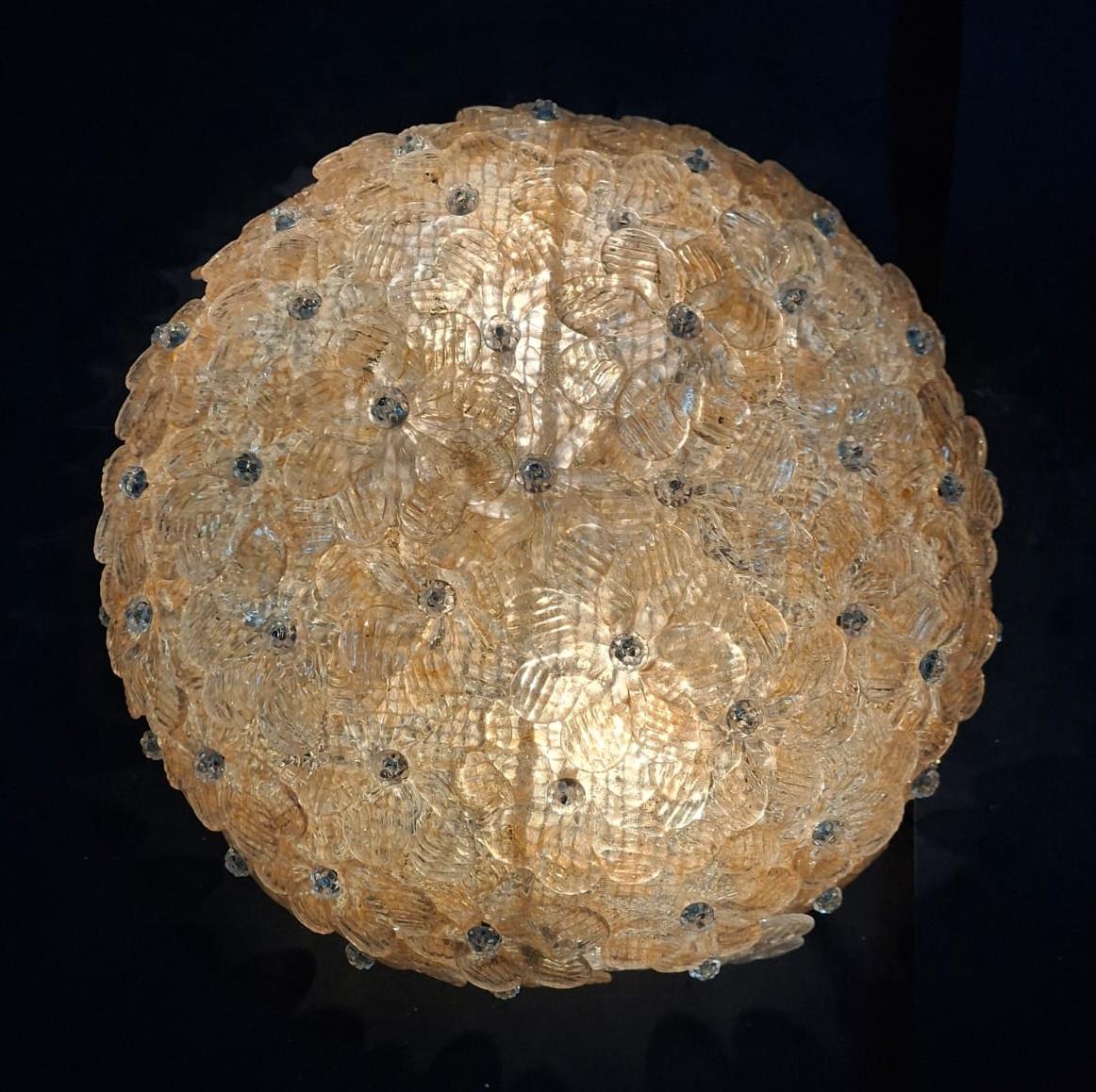 Millefiori Flush Mount by Barovier e Toso, 2 Available For Sale 1