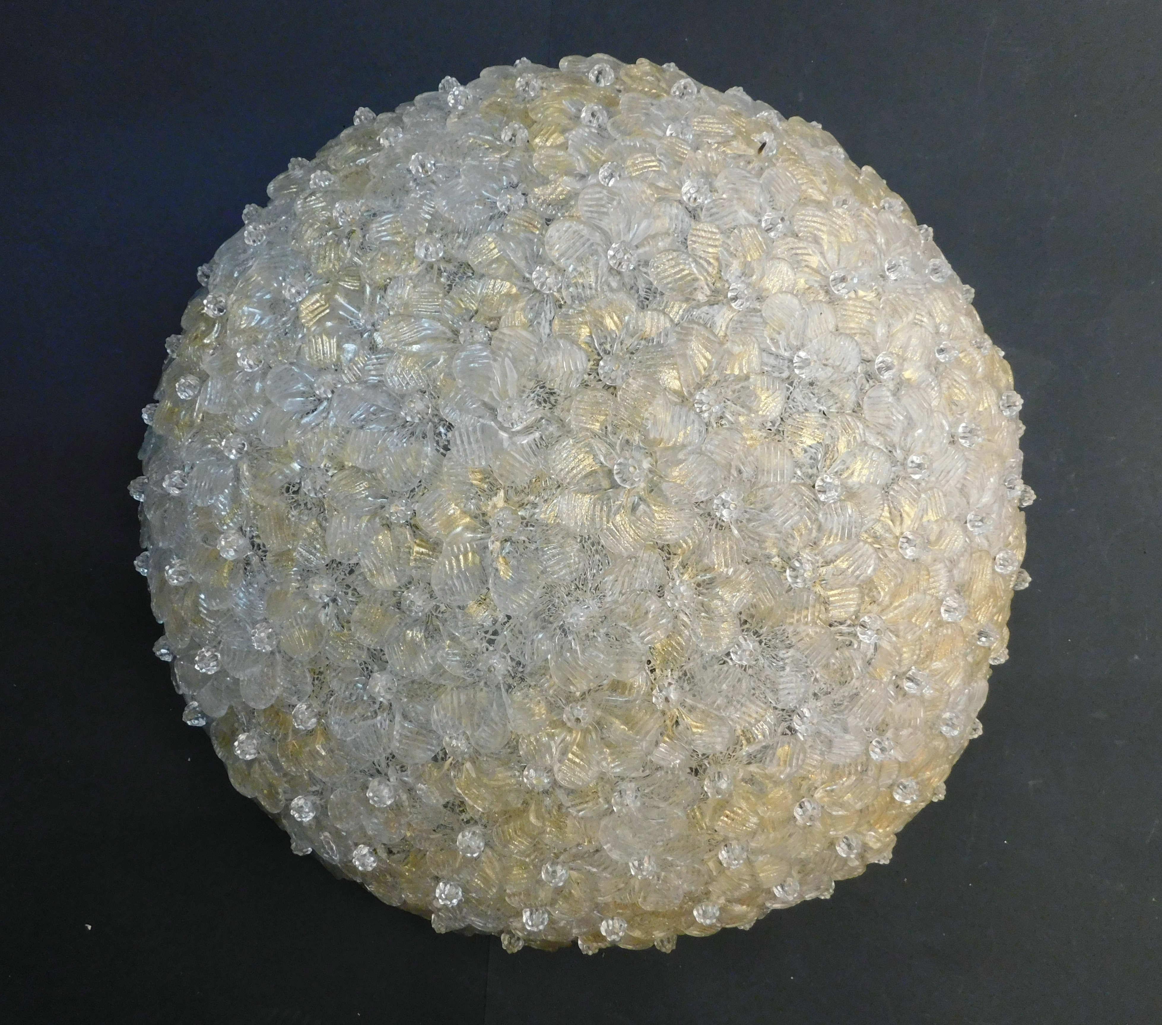 Mid-Century Modern Millefiori Flush Mount by Barovier e Toso For Sale