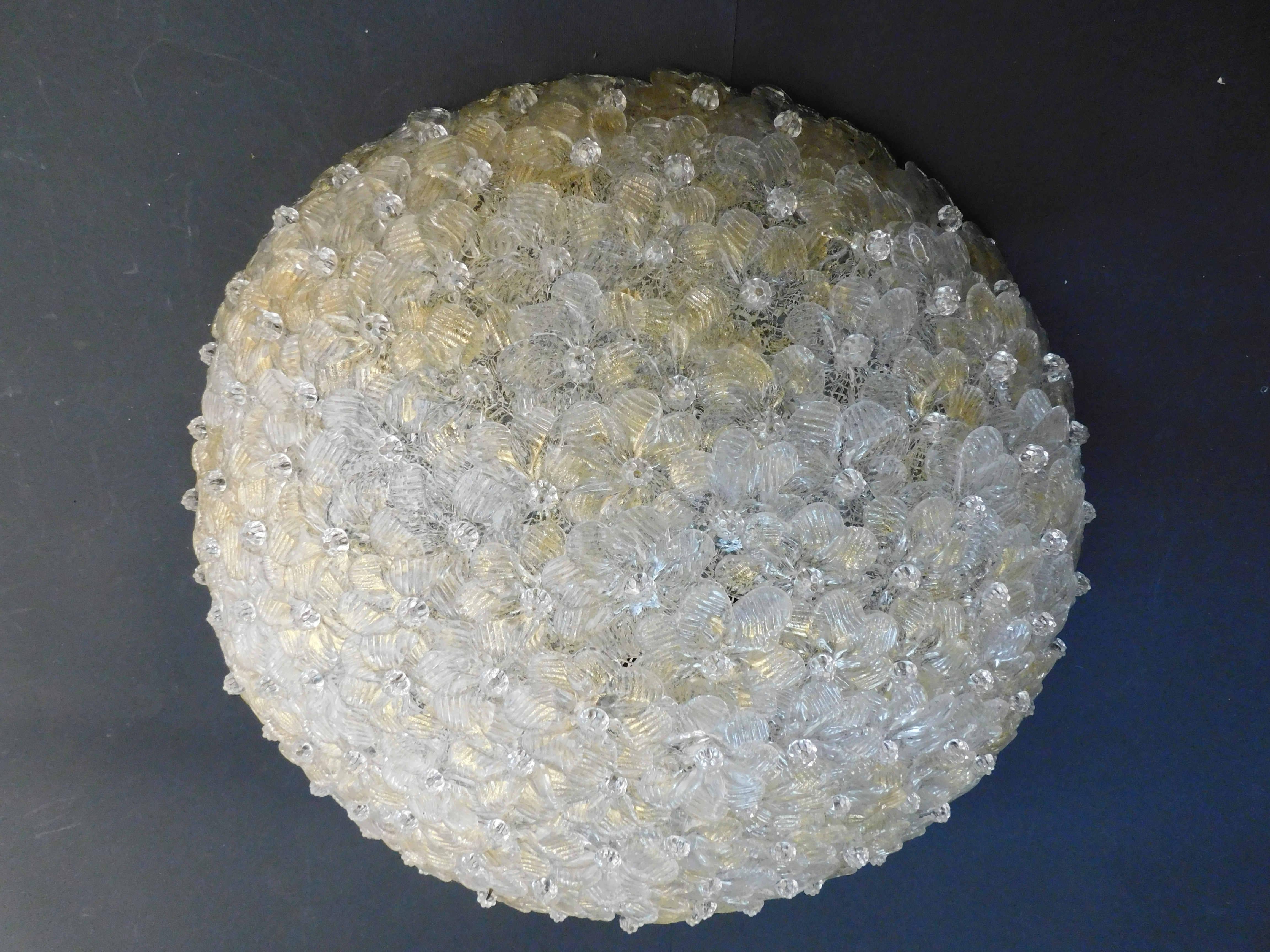 Italian Millefiori Flush Mount by Barovier e Toso For Sale