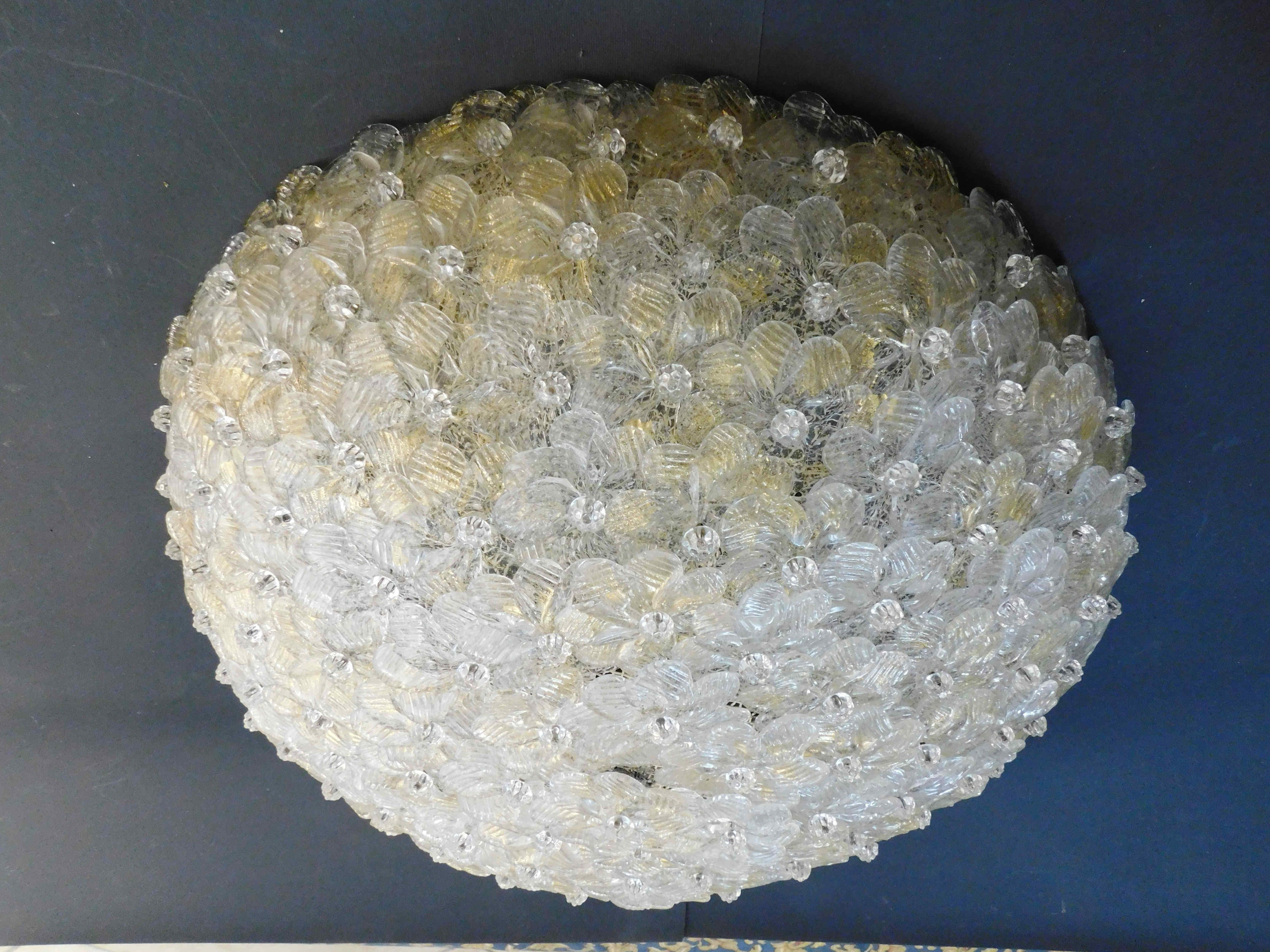 Millefiori Flush Mount by Barovier e Toso In Good Condition For Sale In Los Angeles, CA