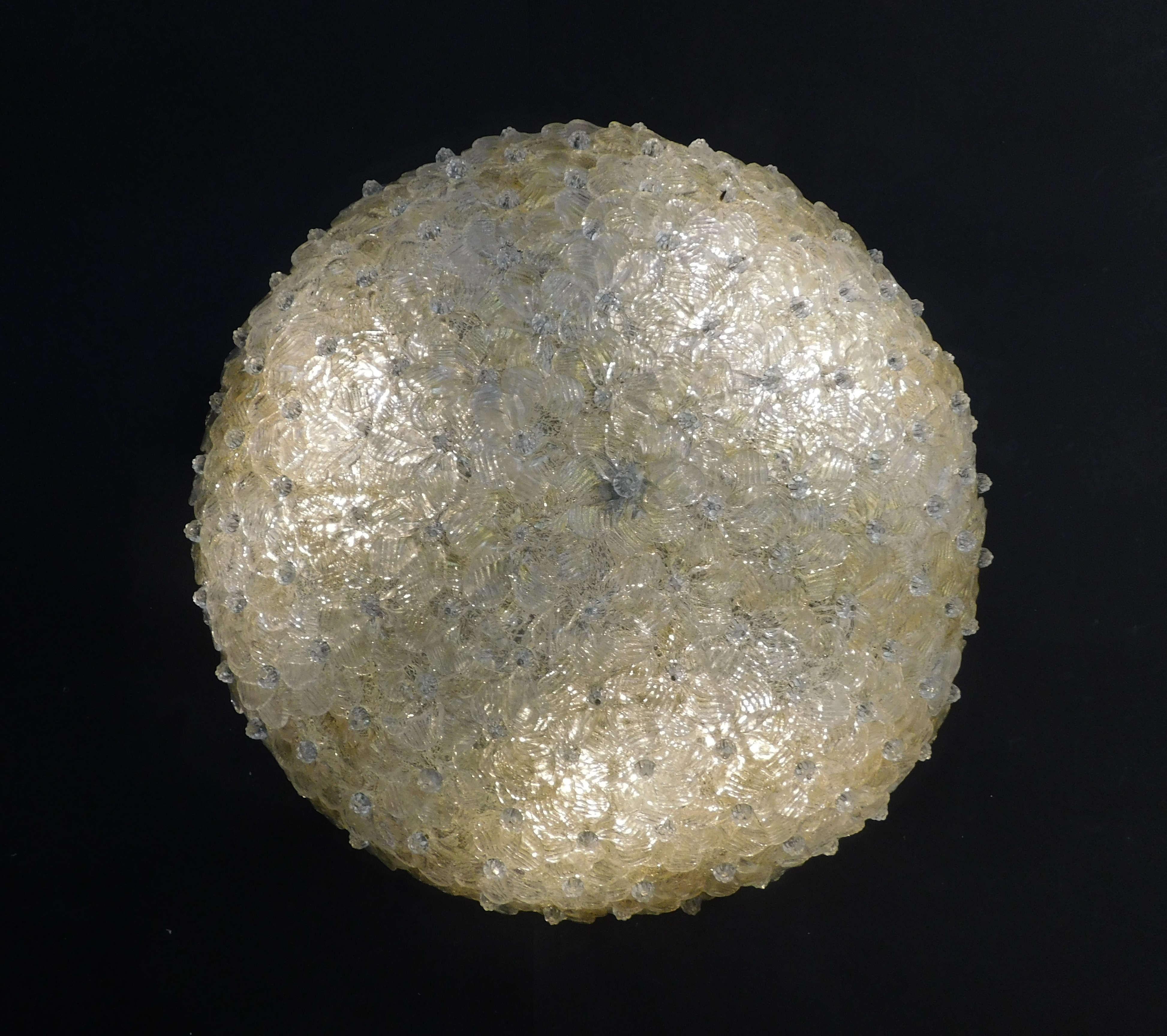 Millefiori Flush Mount by Barovier e Toso For Sale 1