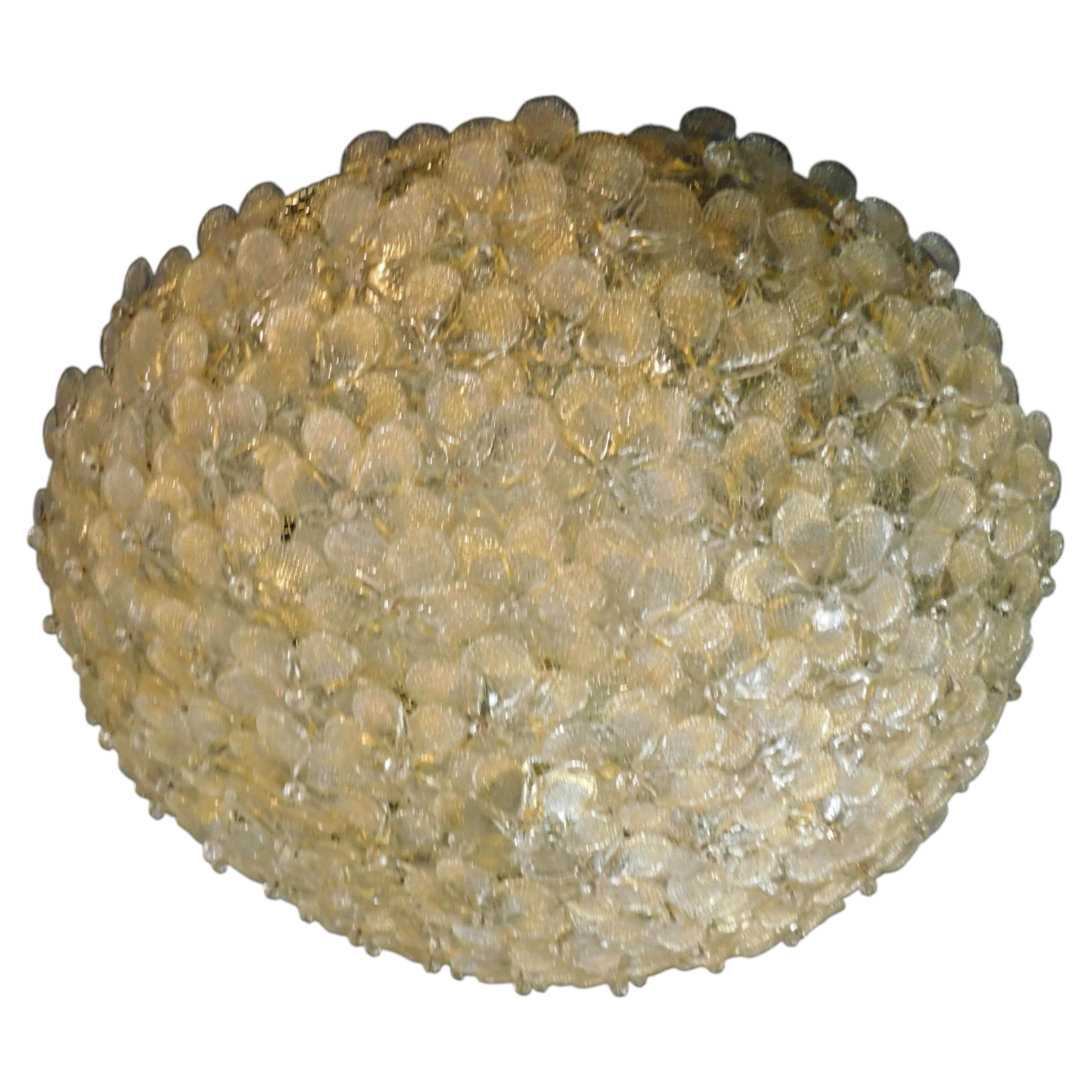 Millefiori Flush Mount by Barovier e Toso For Sale