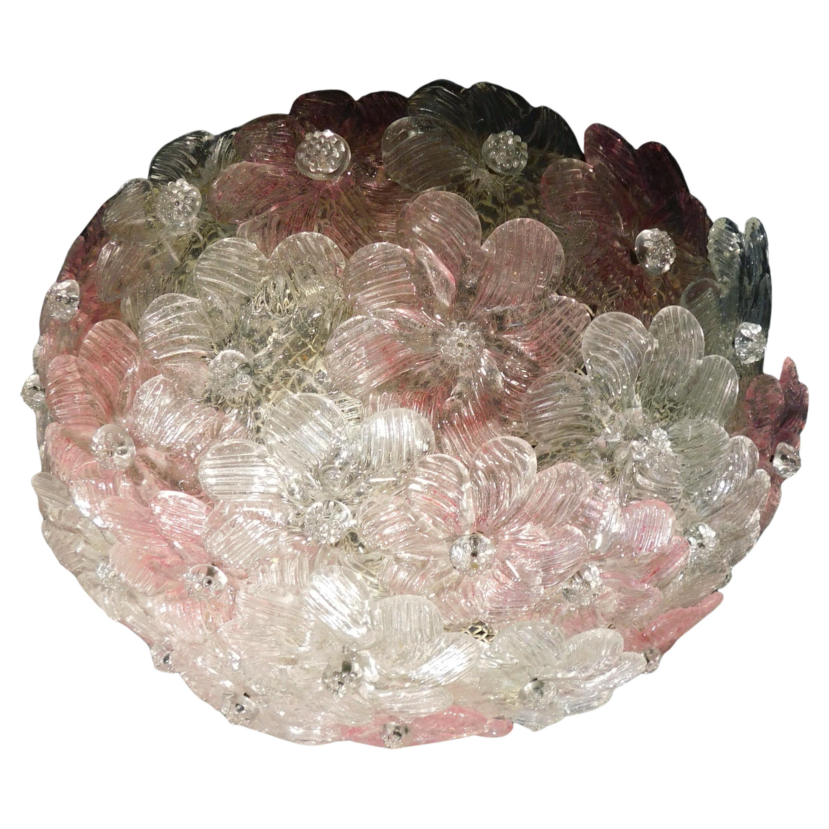 Millefiori Flush Mount In the style of Barovier e Toso