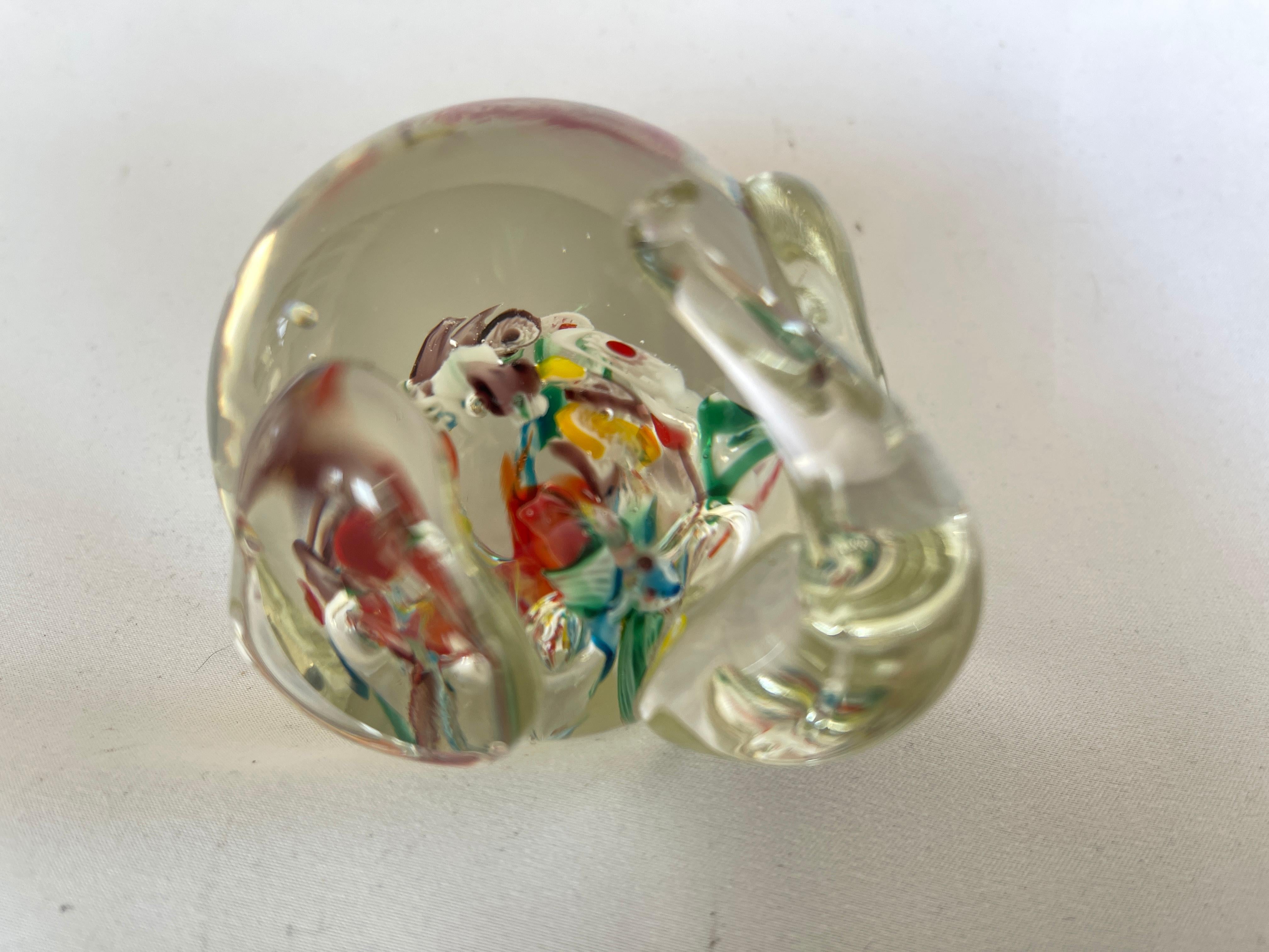 glass elephant paperweight